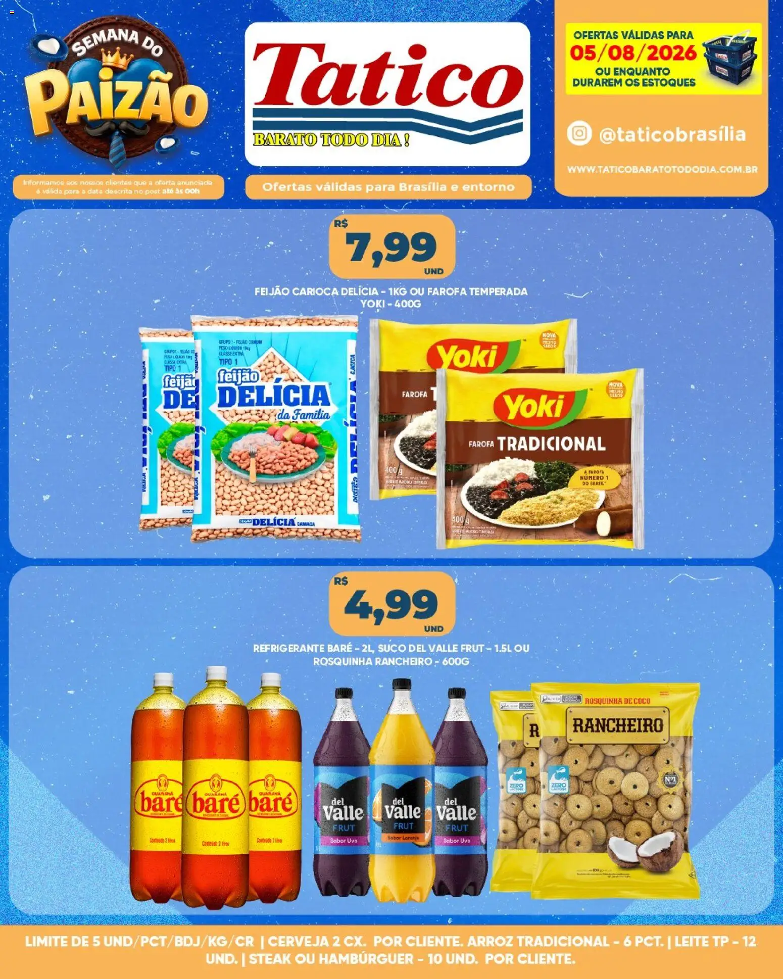 Tatico Folheto - válido de 05/08/2026 | Página: 5 | Produtos: Coco, Leite, Cerveja, Rosquinha