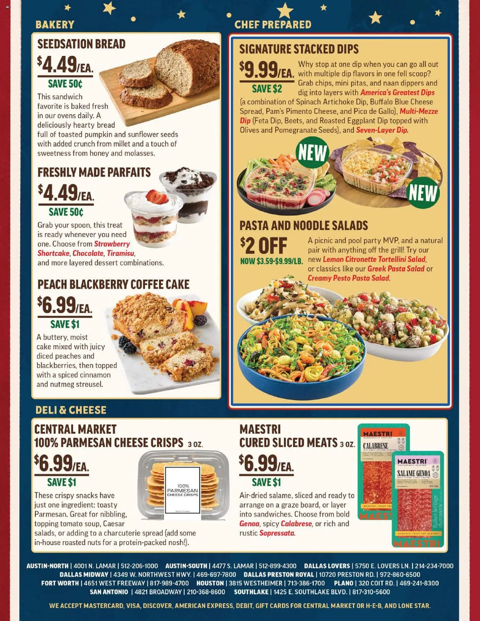 Central Market Weekly Ad - valid from 06/24/2026 | Page: 6 | Products: Peaches, Spinach, Coffee, Salad