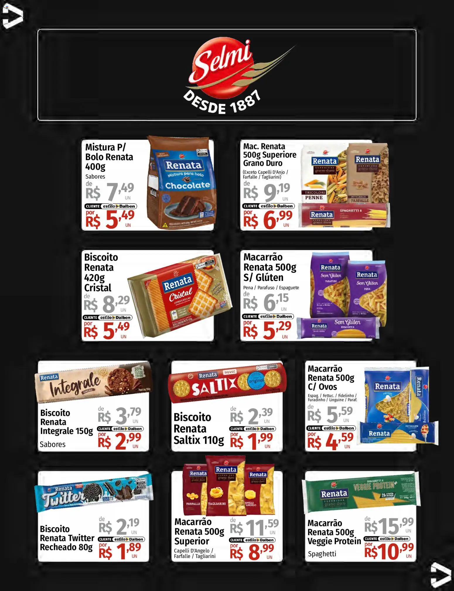 Supermercado Dalben Folheto - válido de 15.06.2026 | Página: 10 | Produtos: Espaguete, Biscoito, Chocolate, Bolo