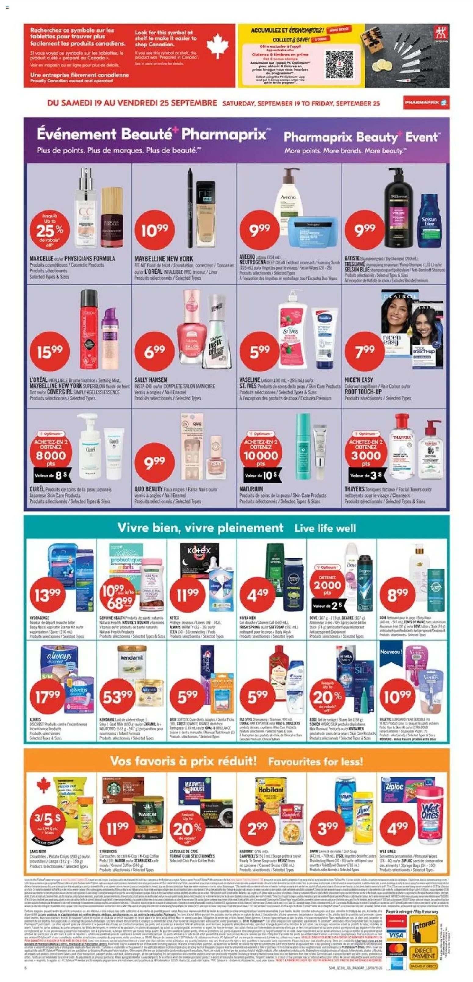 Pharmaprix flyer valid from Sep 19, 2026 | Page: 3 | Products: PC, Concealer, Shelf, Coffee