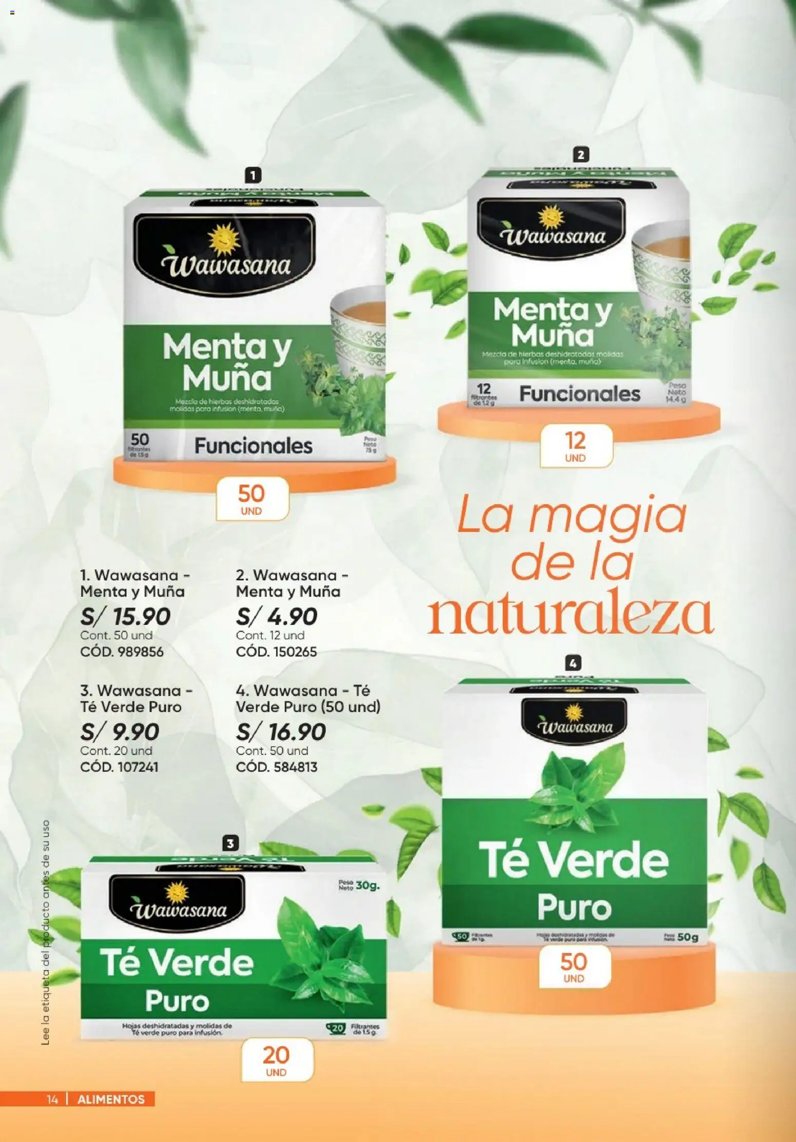 Catálogo Azzorti válido desde 20/09/2026 | Página: 14 | Productos: Hierbas, Té, Peso, Té verde