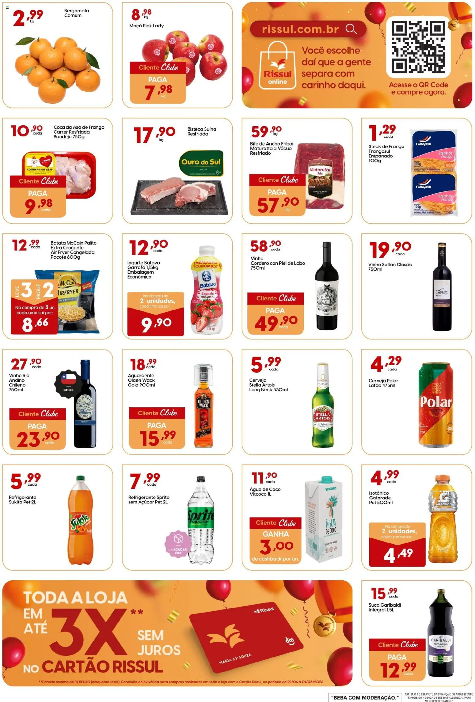 Rissul Folheto - válido de 20/07/2026 | Página: 3 | Produtos: Água de coco, Air fryer, Iogurte, Batata