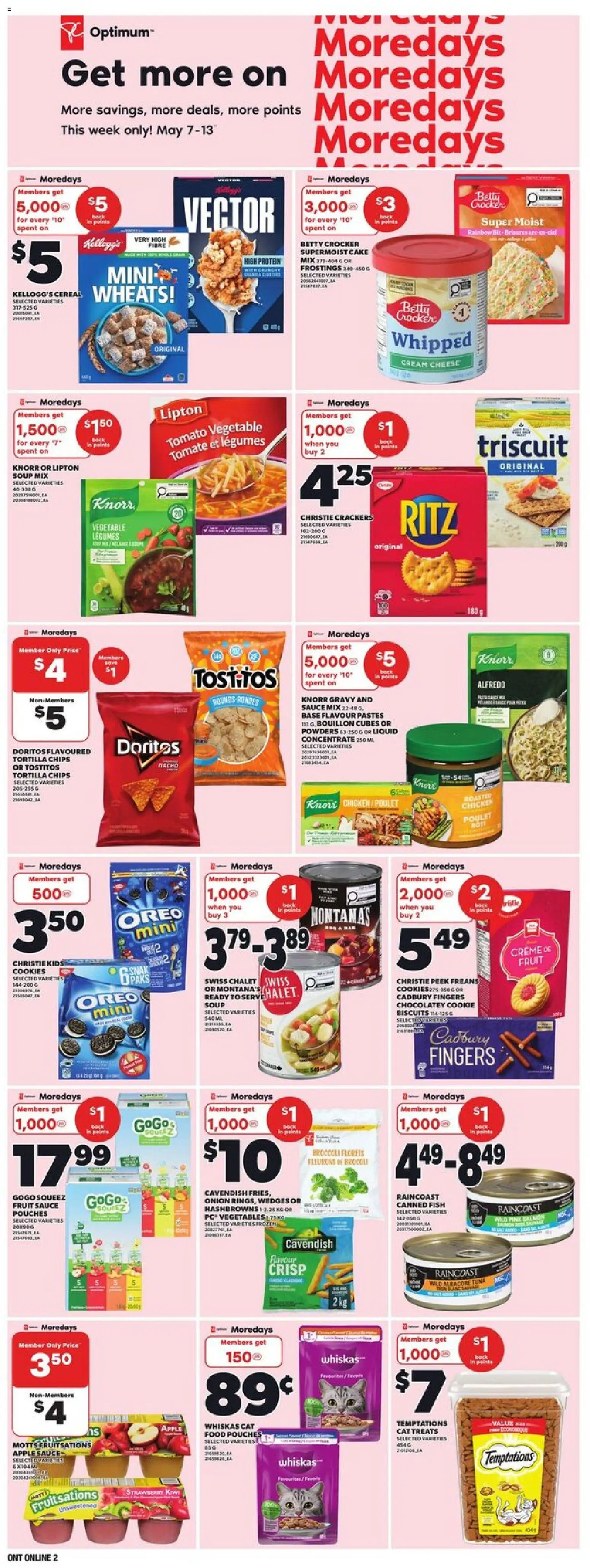 Zehrs flyer valid from May 7, 2026 | Page: 8 | Products: Chips, Crackers, Vegetables, Tortilla chips