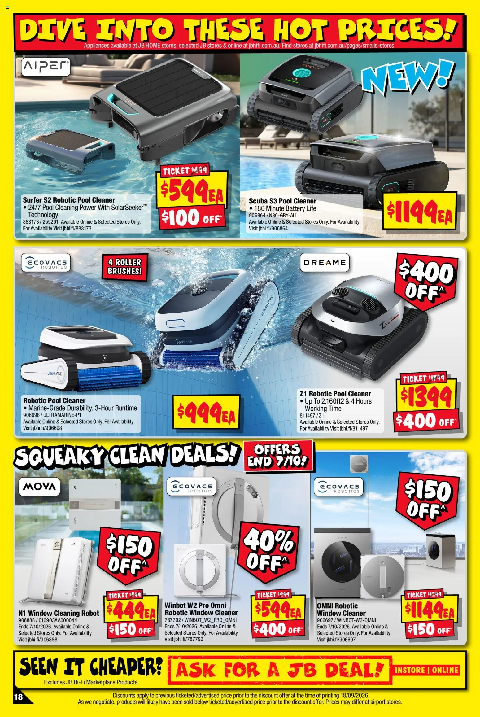 JB Hi-Fi catalogue - valid from 01/10/2026 | Page: 18 | Products: Battery, Cleaner, Window, Robot