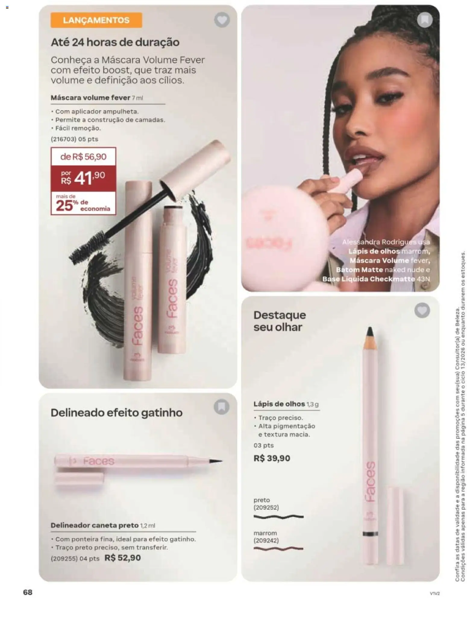 Natura Folheto - válido de 10/08/2026 | Página: 69 | Produtos: Delineador, Lápis de olhos, Caneta, Base