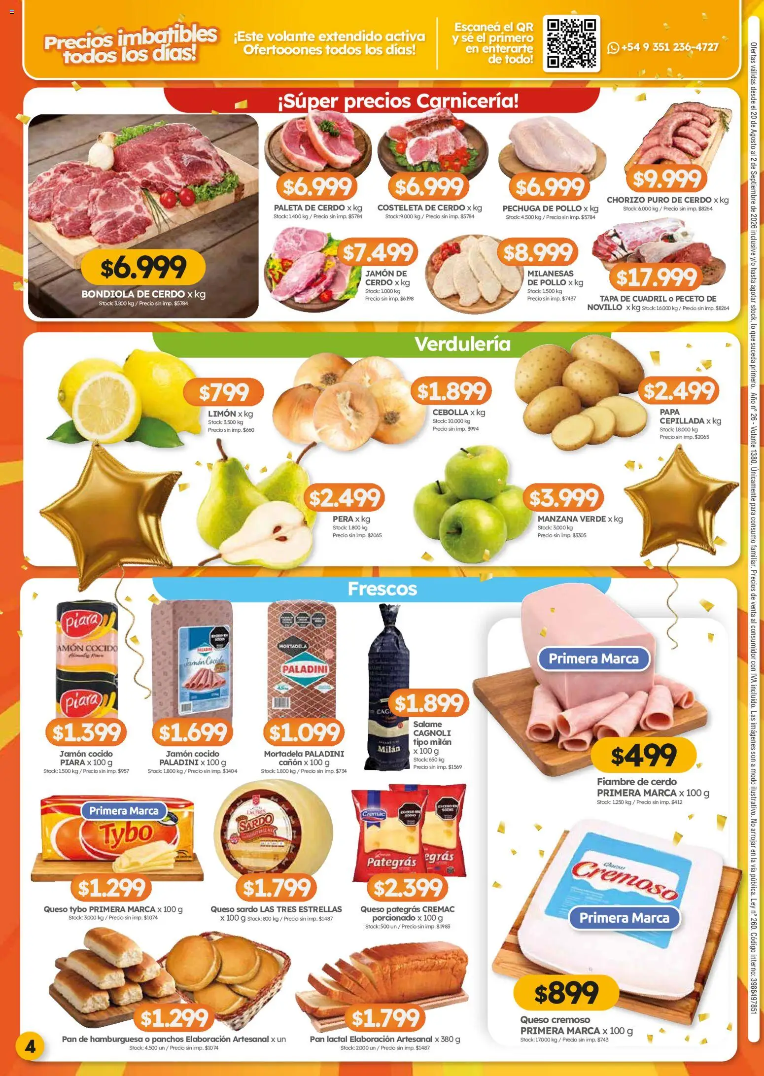 Cordiez ofertas │ válido desde el 20/08/2026 | Página: 4 | Productos: Paleta de cerdo, Cebolla, Paleta, Chorizo