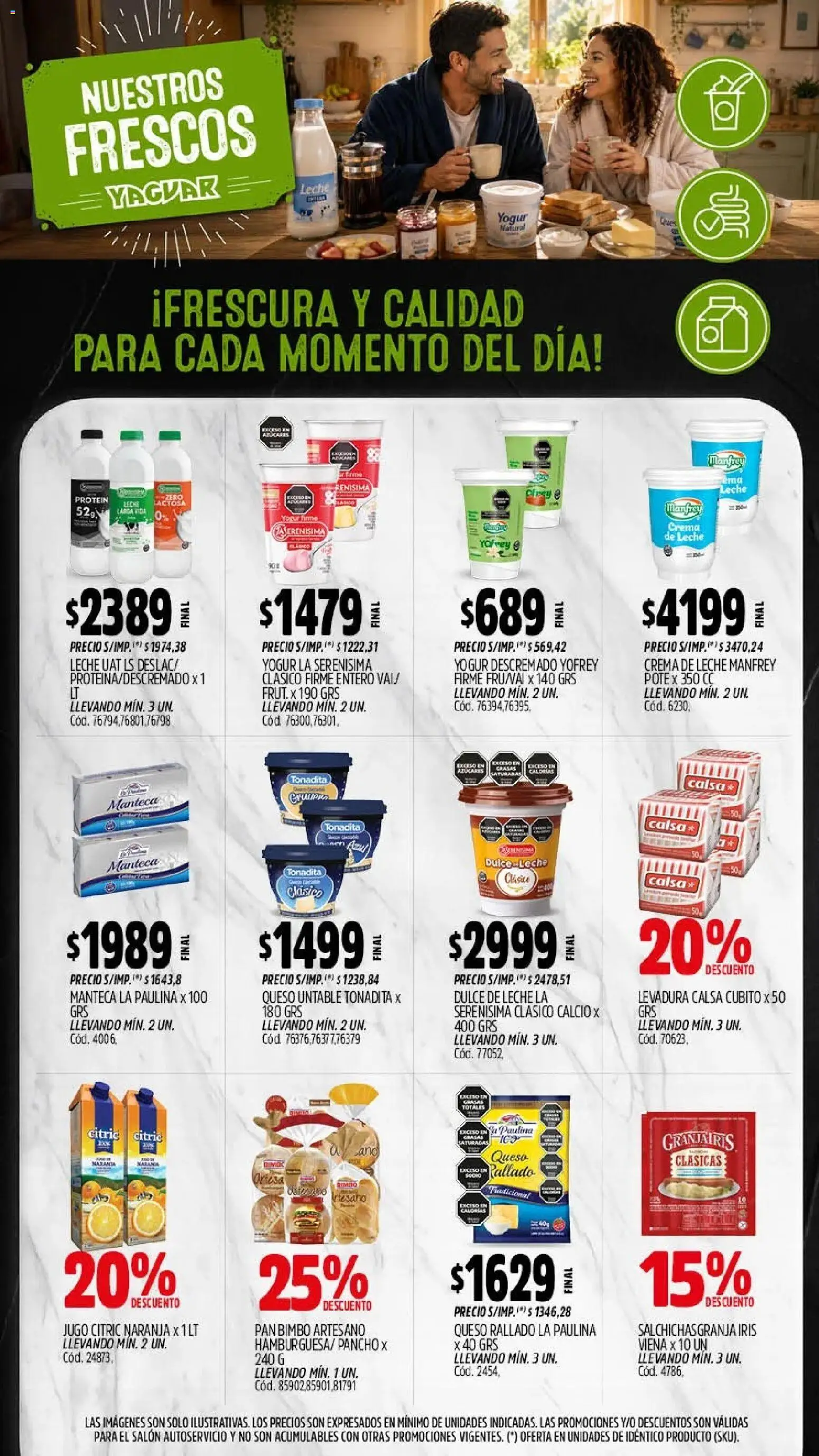 Yaguar - Oferta Semanal Santa Fé │ válido desde el 20/07/2026 | Página: 8 | Productos: Crema de leche, Manteca, Yogur, Pan