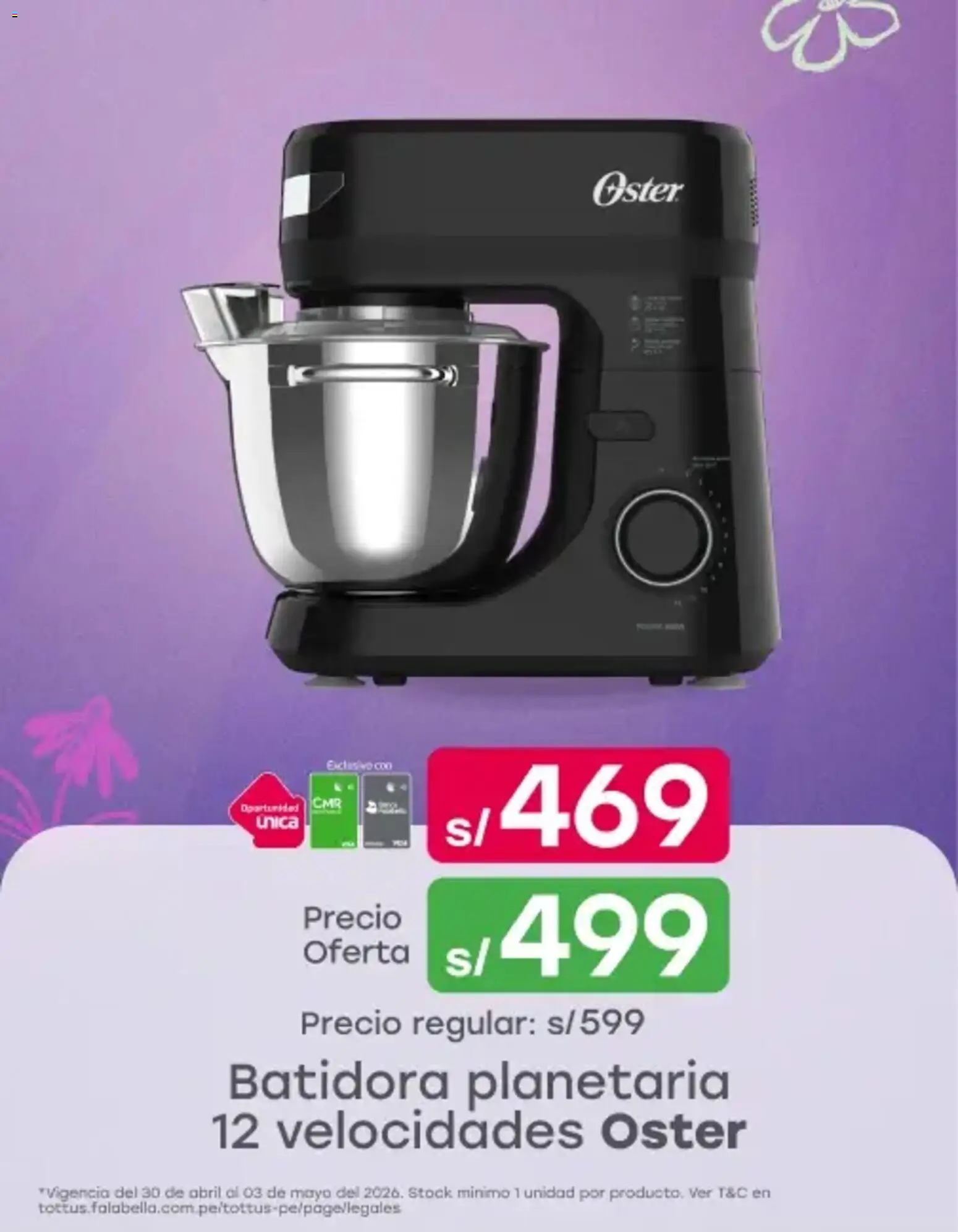 Catálogo Tottus válido desde 30.04.2026 | Página: 1 | Productos: Batidora