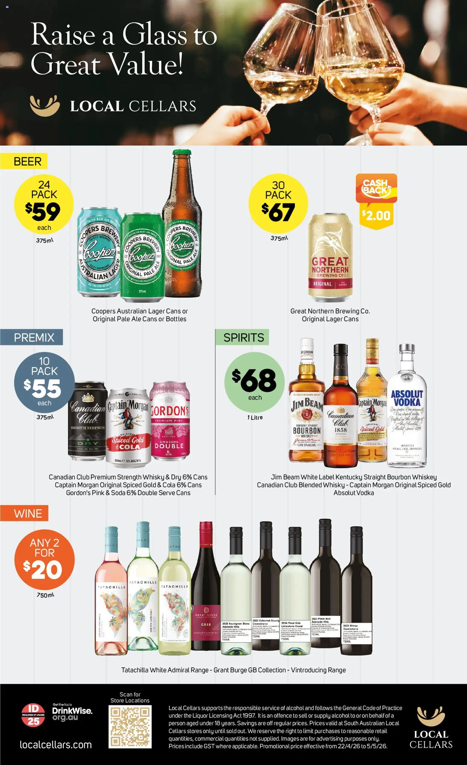 Foodland catalogue - valid from 22.04.2026 | Page: 33 | Products: Wine, Bourbon, Vodka, Whiskey