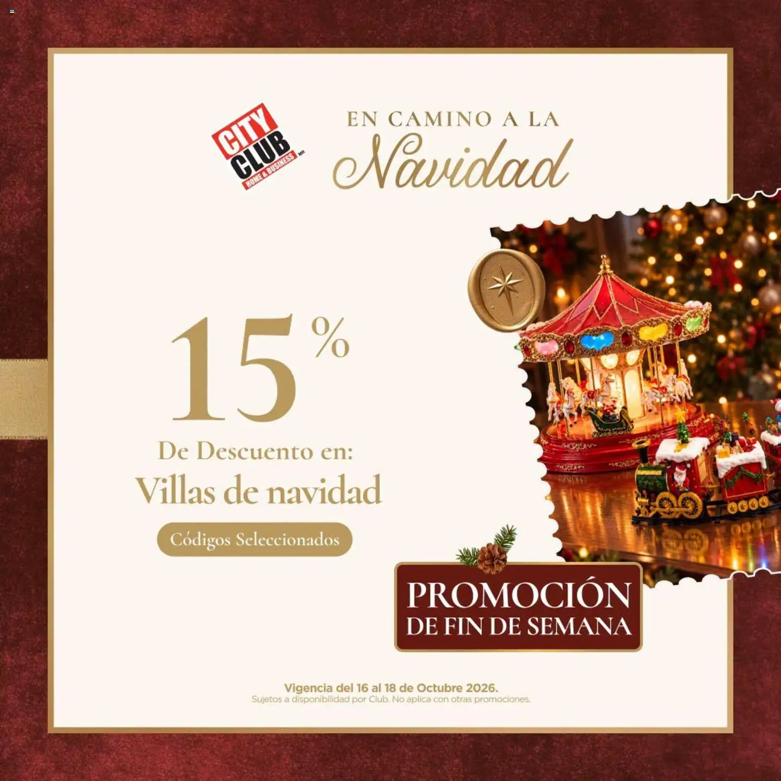 Nuevas ofertas de City Club válidas en toda la República Mexicana desde el 16/10/2026. ¡Encuentra las mejores ofertas en City Club catálogo En camino a la Navidad! | Página: 1