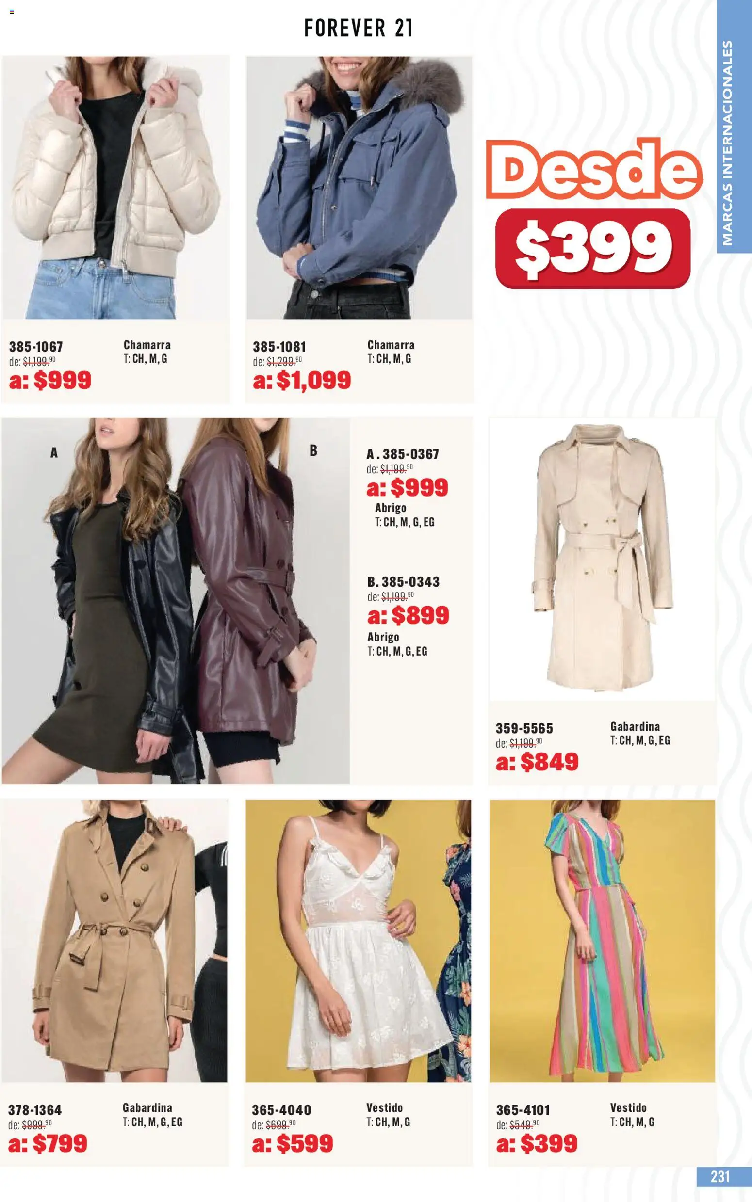 Nuevas ofertas de Andrea válidas en toda la República Mexicana desde el 03.05.2026. ¡Encuentra las mejores ofertas en Andrea catálogo Outlet! | Página: 231 | Productos: Abrigo, Chamarra, Vestido