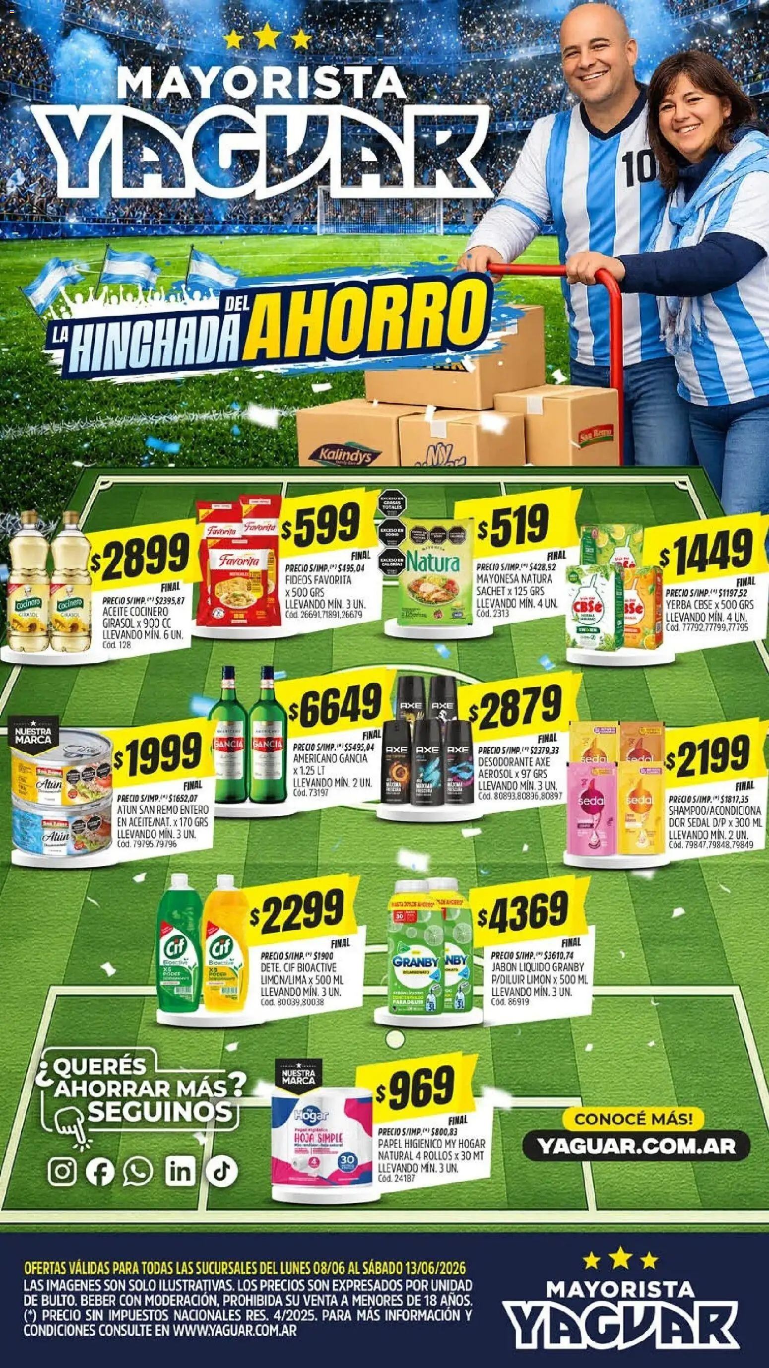 Yaguar - Oferta Semanal General Roca │ válido desde el 08.06.2026 | Página: 1 | Productos: Yerba, Jabón, Desodorante, Fideos