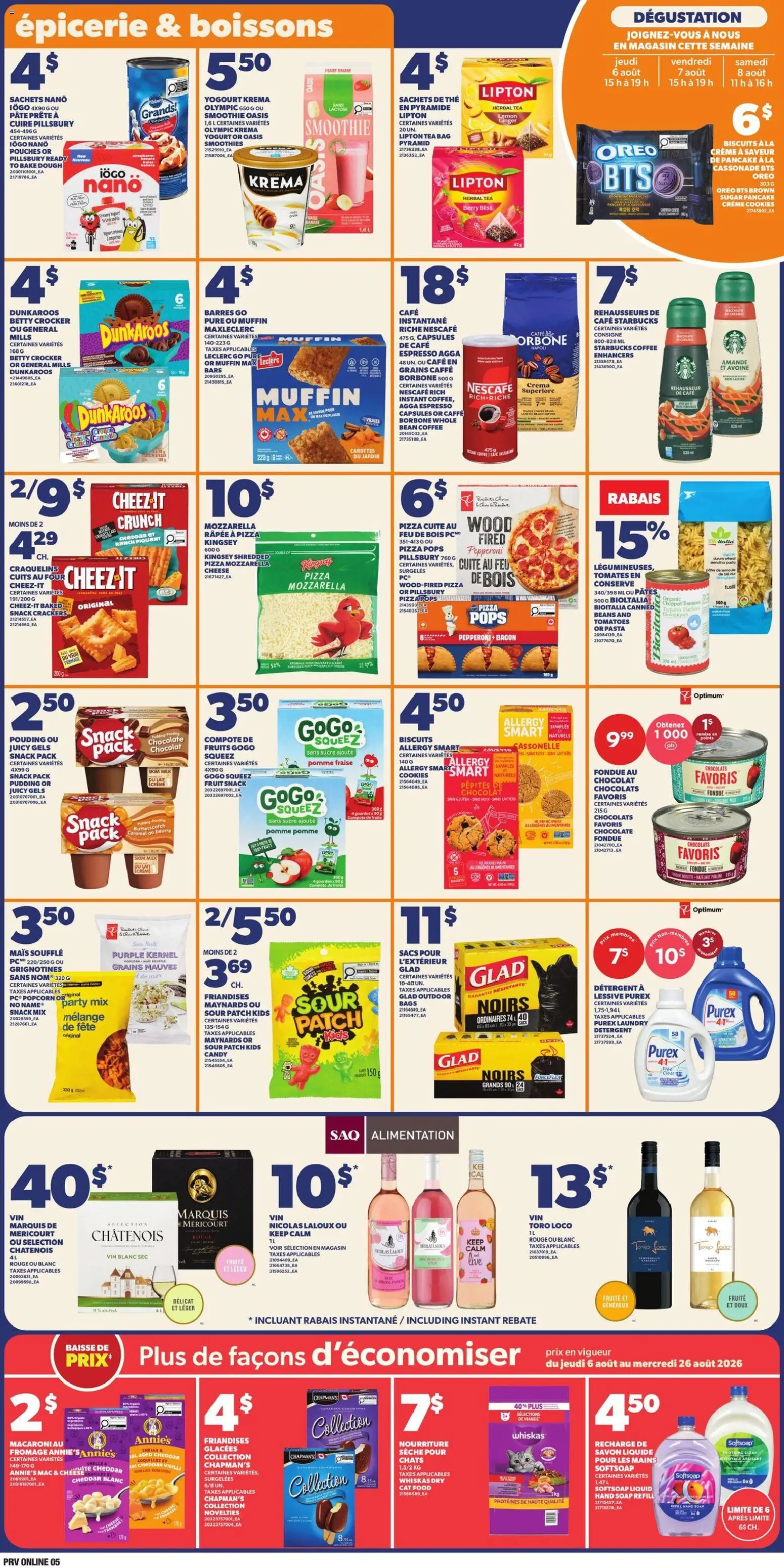 Provigo flyer valid from Aug 6, 2026 | Page: 7 | Products: Soap, Detergent, Chocolate, Tomatoes