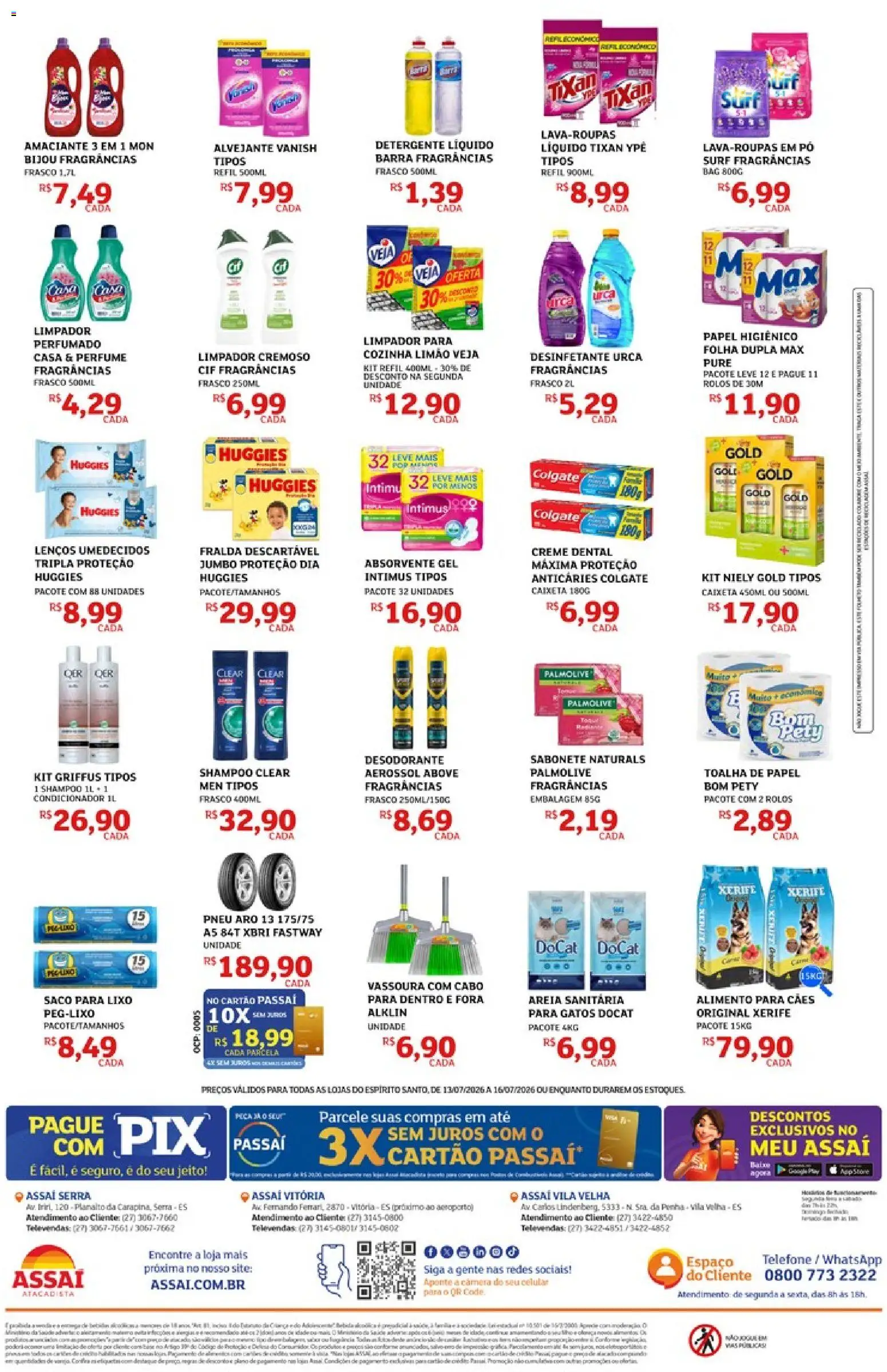 Assaí Atacadista Folheto - válido de 13/07/2026 | Página: 3 | Produtos: Shampoo, Celular, Condicionador, Creme