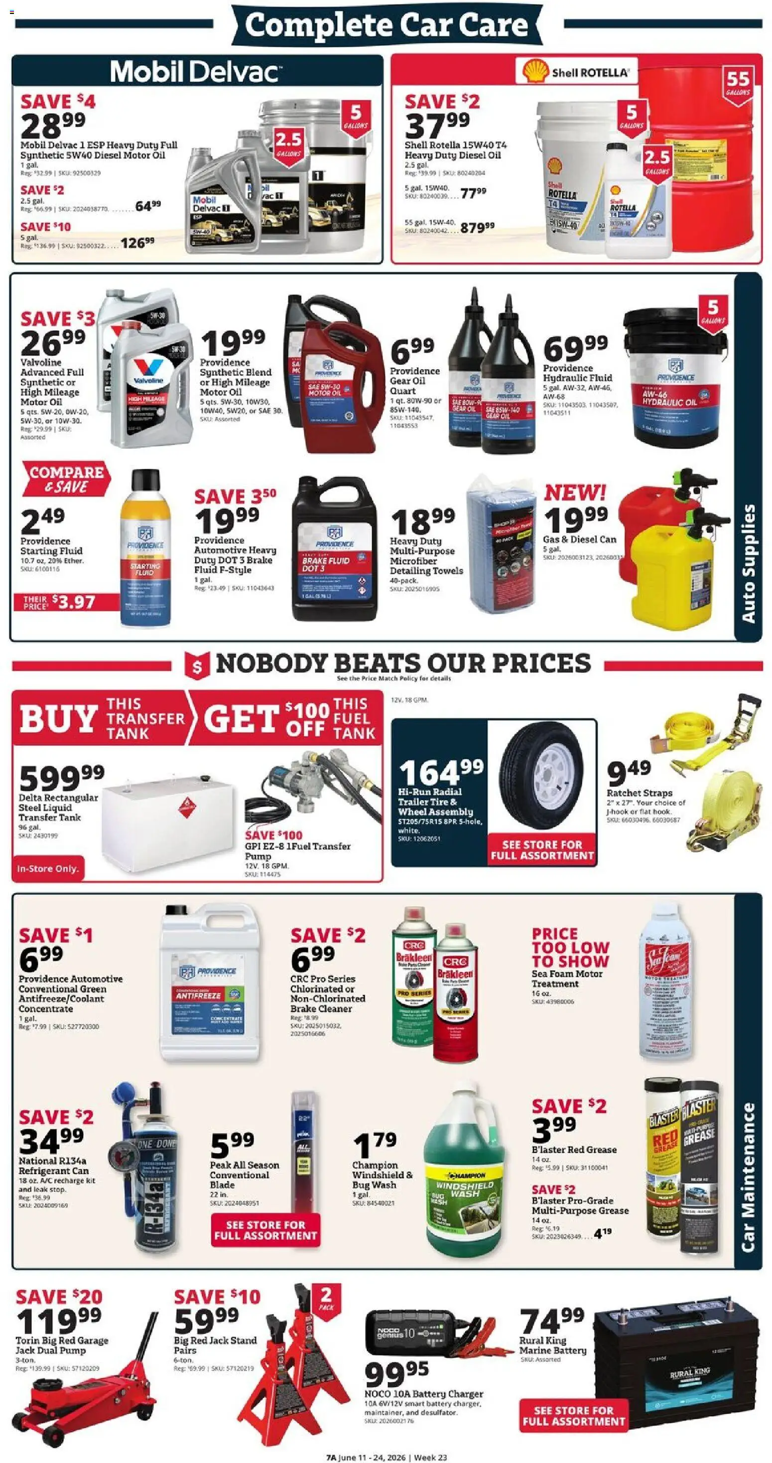 Rural King Weekly Ad - valid from 11.06.2026 | Page: 9 | Products: Pump, Battery, Tire, Oil