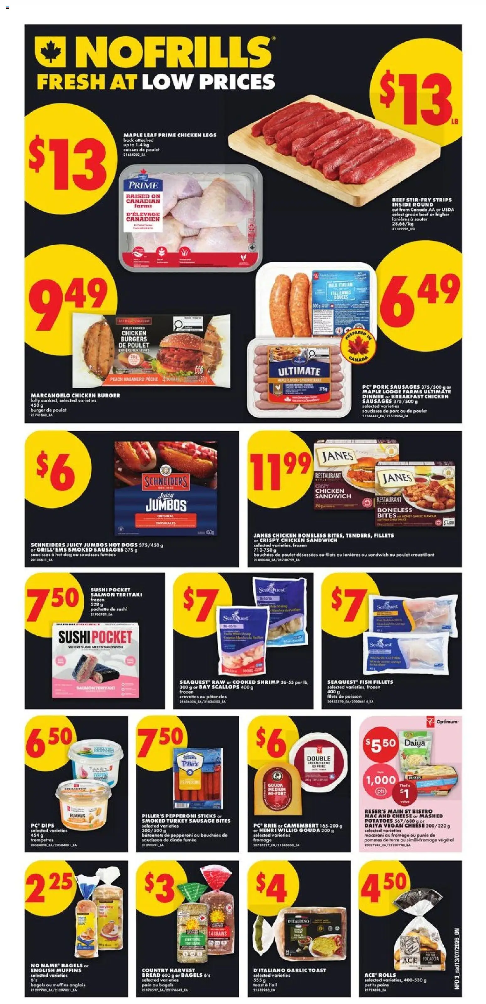 No Frills flyer valid from Jul 16, 2026 | Page: 4 | Products: PC, Salmon, Turkey, Camembert