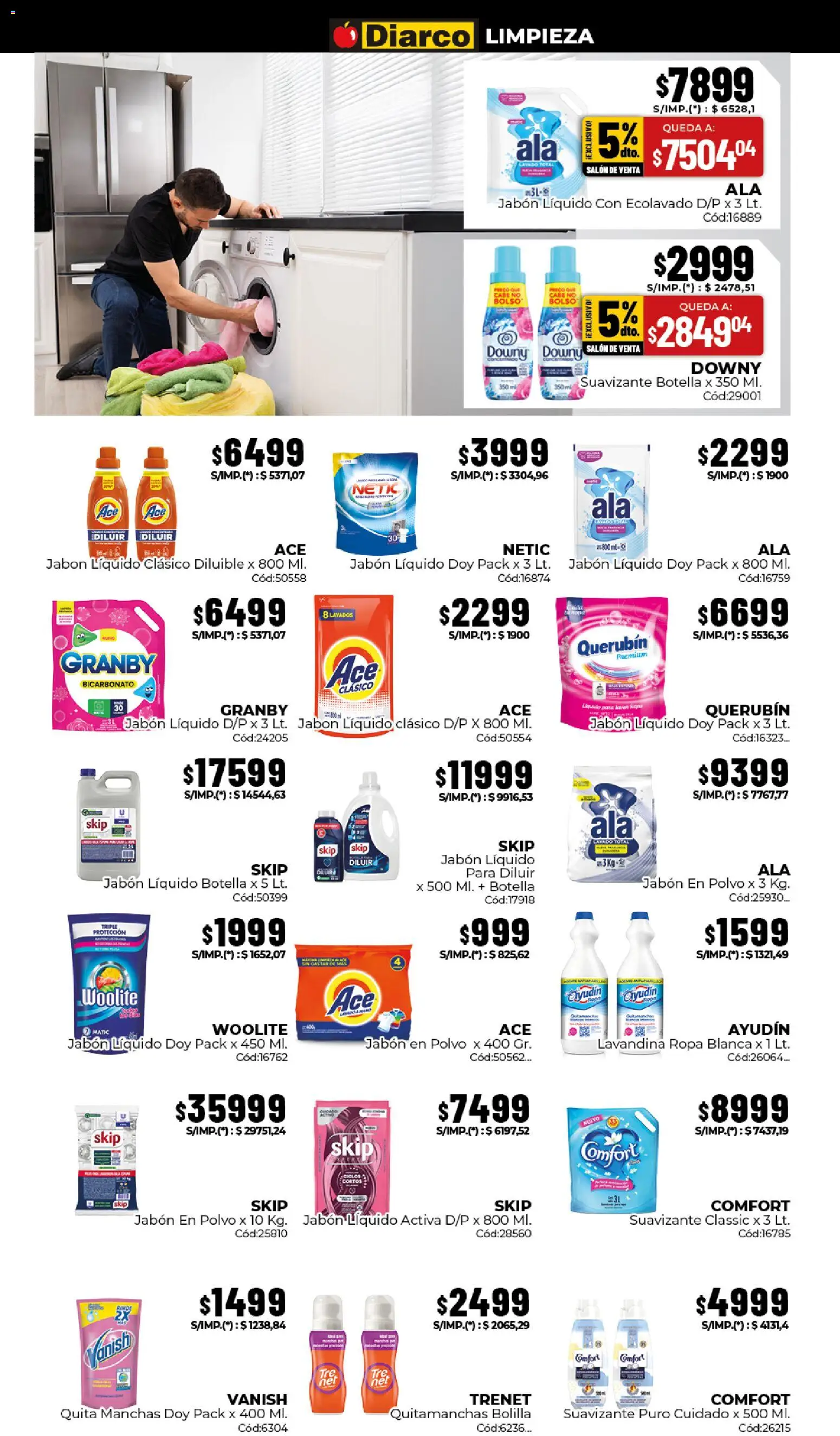 Diarco - Ofertas Interior │ válido desde el 13/07/2026 | Página: 17 | Productos: Lavandina, Jabón líquido, Jabón, Quitamanchas