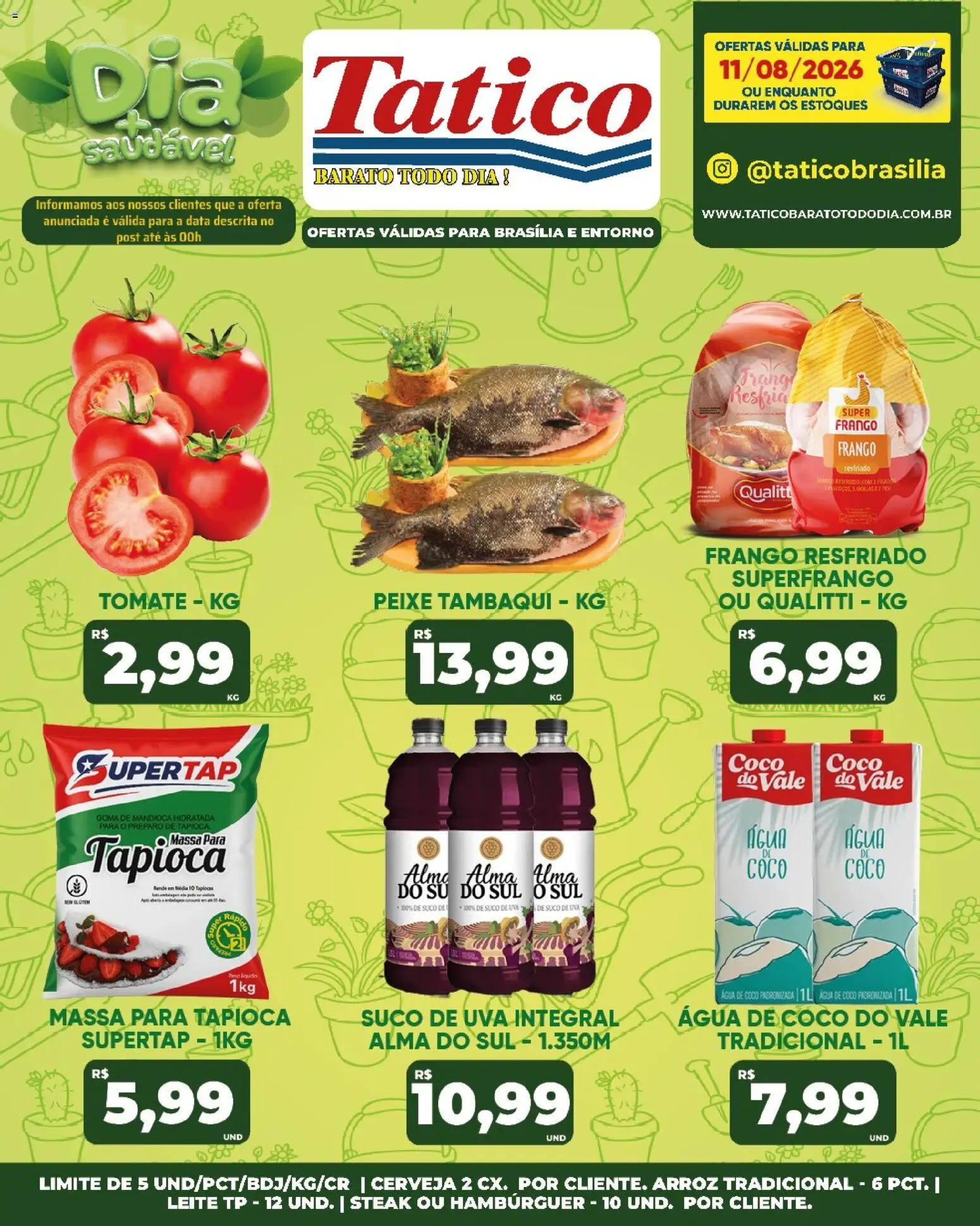 Tatico Folheto - válido de 12/08/2026 | Página: 40 | Produtos: Mandioca, Peixe, Massa, Hambúrguer