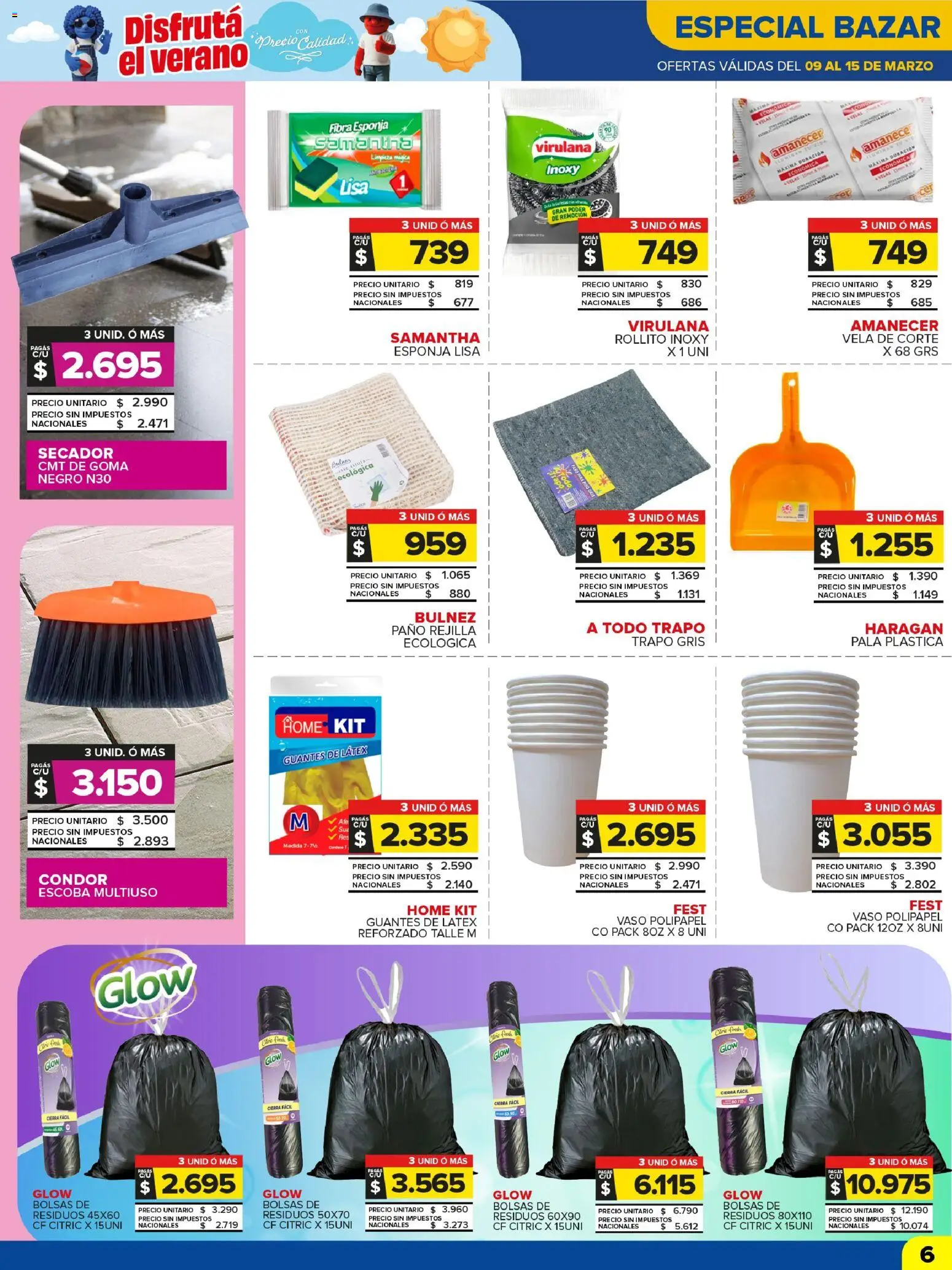 Carrefour Maxi catálogo │ válido desde el 09.03.2026 | Página: 6 | Productos: Vela, Esponja, Pala, Escoba