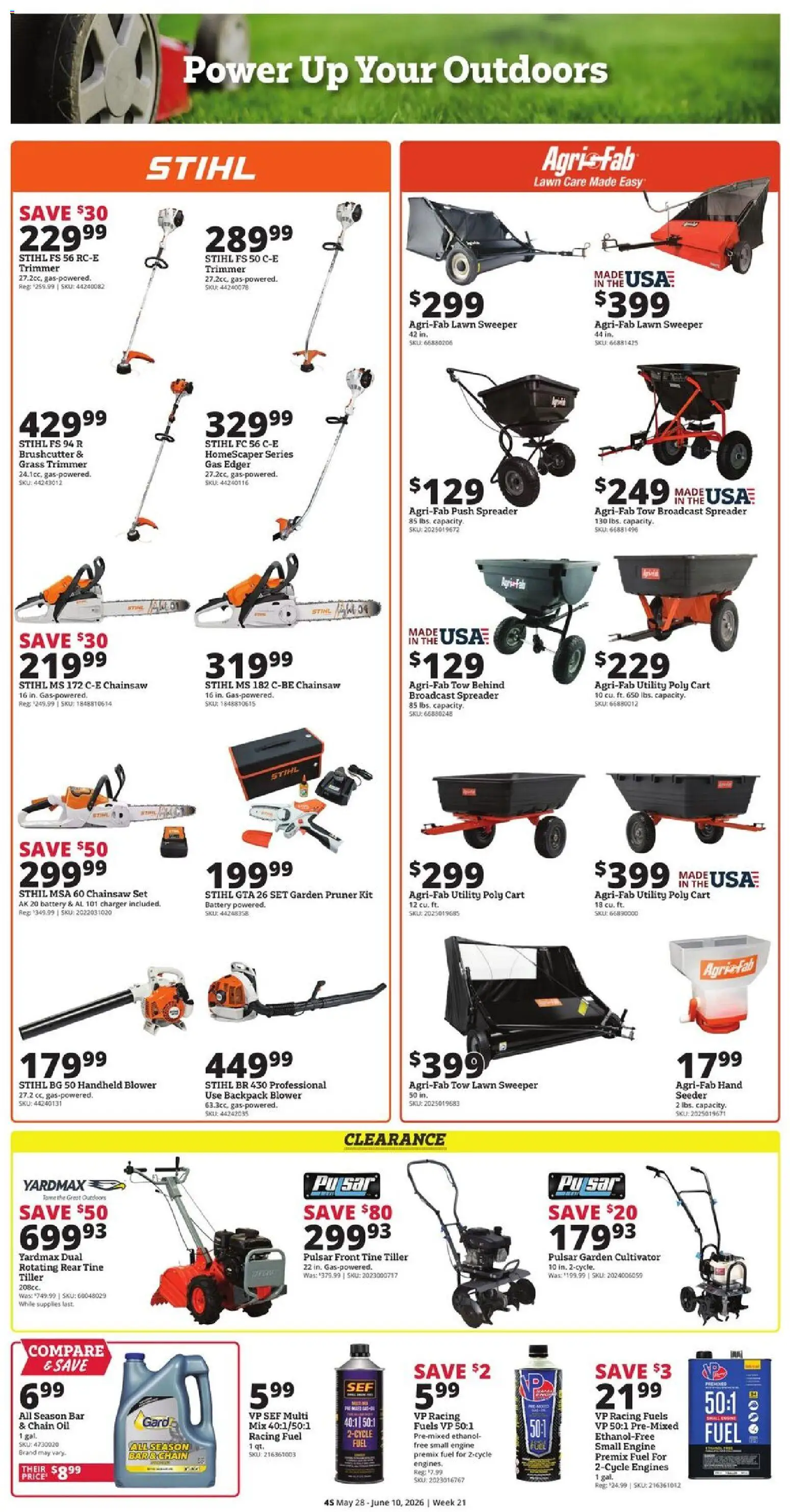 Rural King Weekly Ad - valid from 28.05.2026 | Page: 4 | Products: Trimmer, Cultivator, Battery, Charger