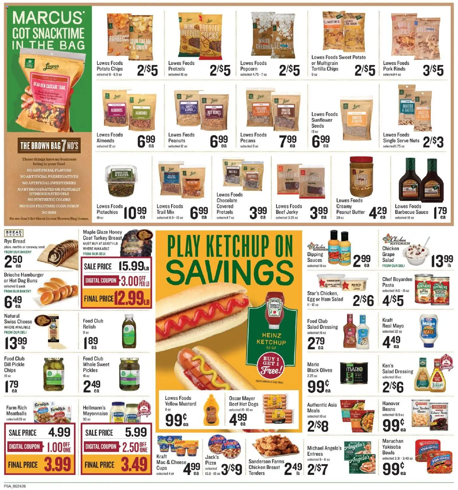 Lowes Foods Weekly Ad - valid from 06/24/2026 | Page: 9 | Products: Bread, Pork, Chips, Mayonnaise