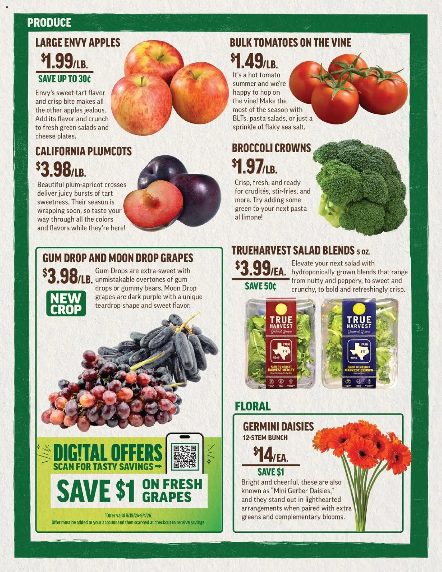 Central Market Weekly Ad - valid from 08/19/2026 | Page: 2 | Products: Apples, Tomatoes, Pasta, Salad