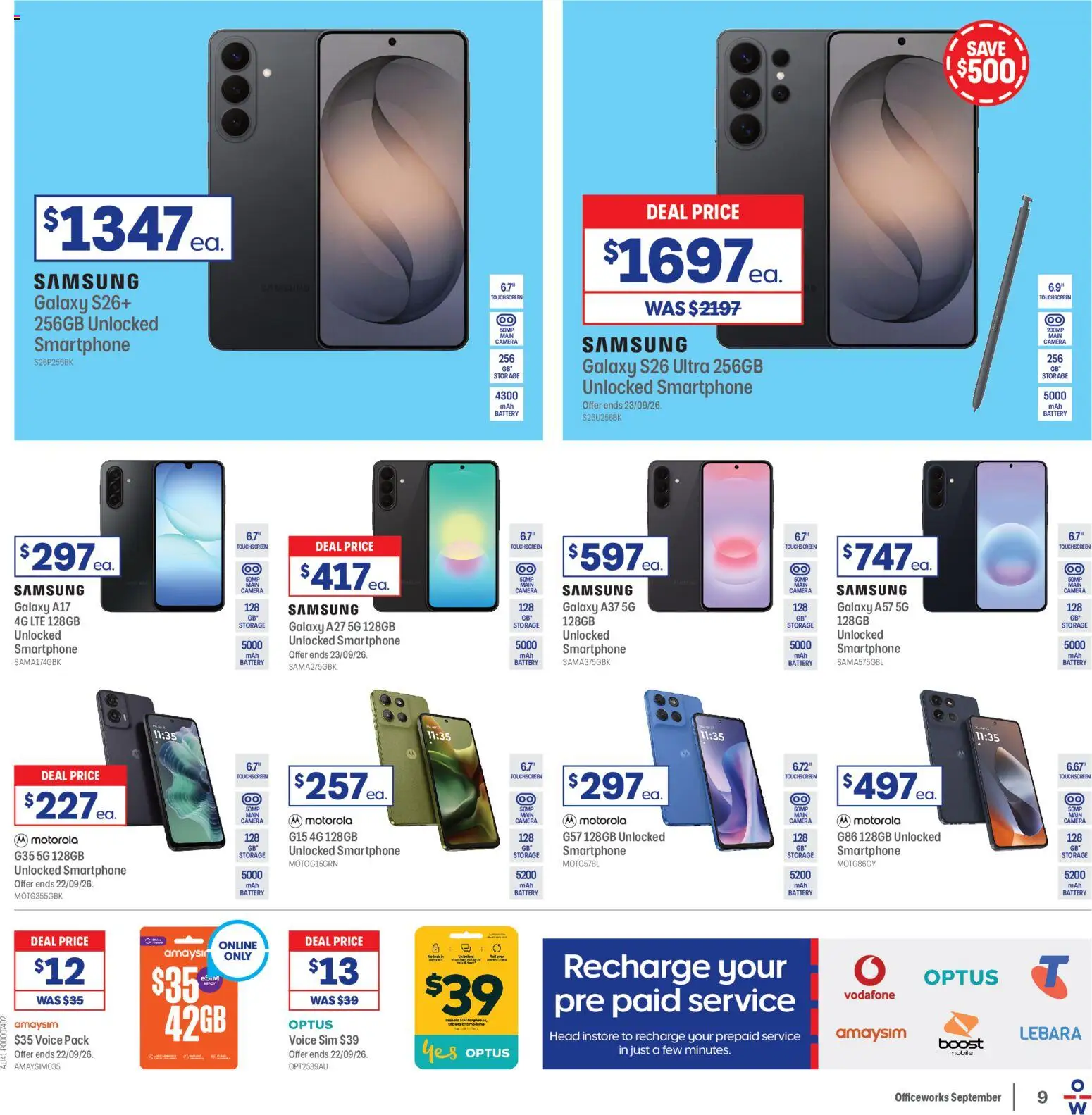 Officeworks catalogue - valid from 08/09/2026 | Page: 10 | Products: Battery, Smartphone, Camera, Mobile