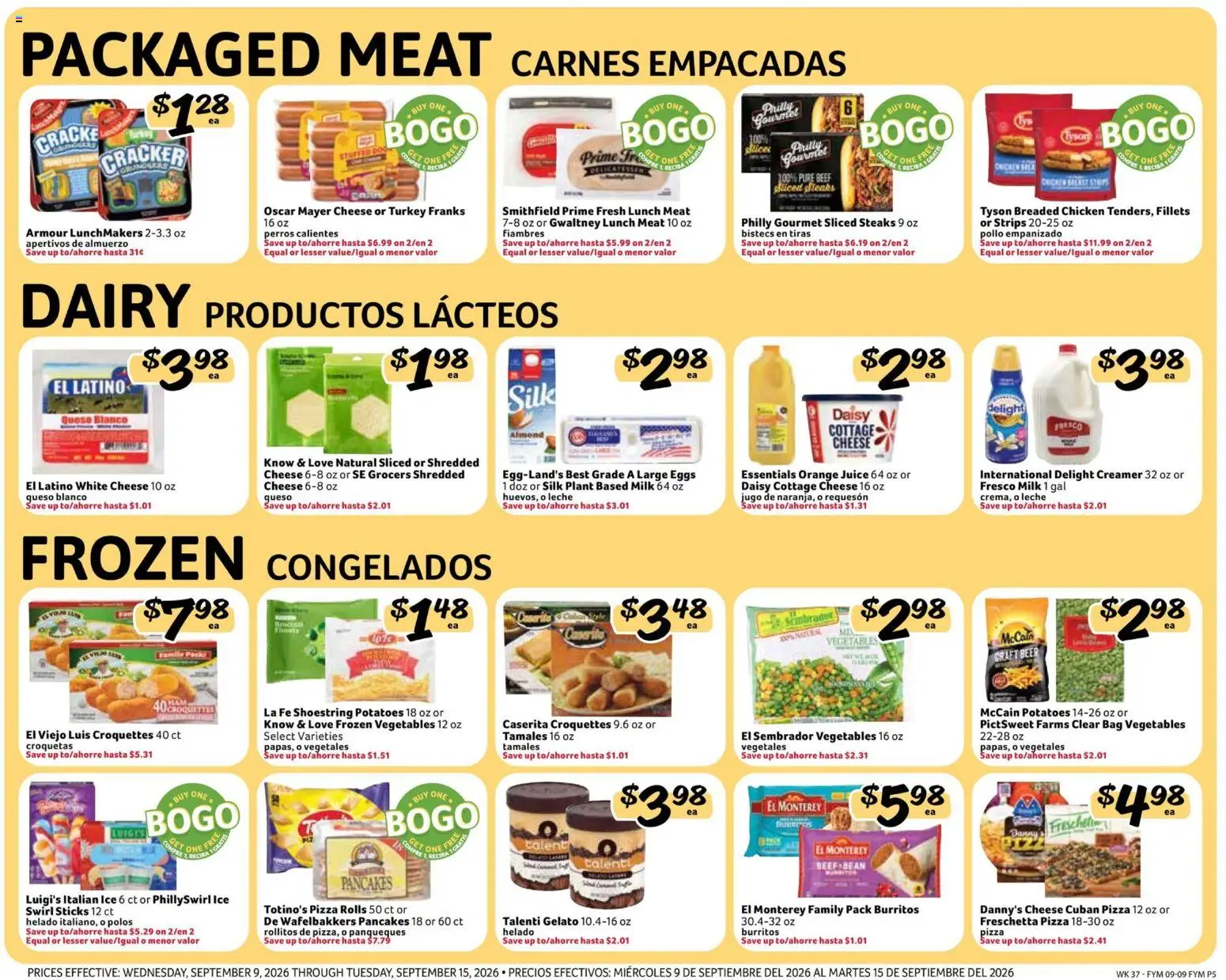 Fresco y Más Weekly Ad - valid from 09/09/2026 | Page: 5 | Products: Meat, Cheese, Beef, Bag