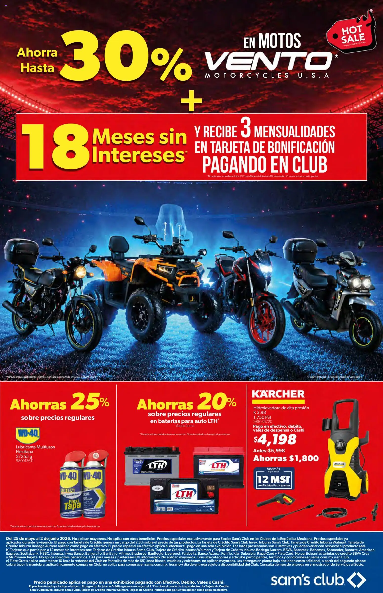 Nuevas ofertas de Sam's Club válidas en toda la República Mexicana desde el 25.05.2026. ¡Encuentra las mejores ofertas en Sam's Club Hot Sale! | Página: 13 | Productos: Planta, Hidrolavadora, Despensa, Sobre
