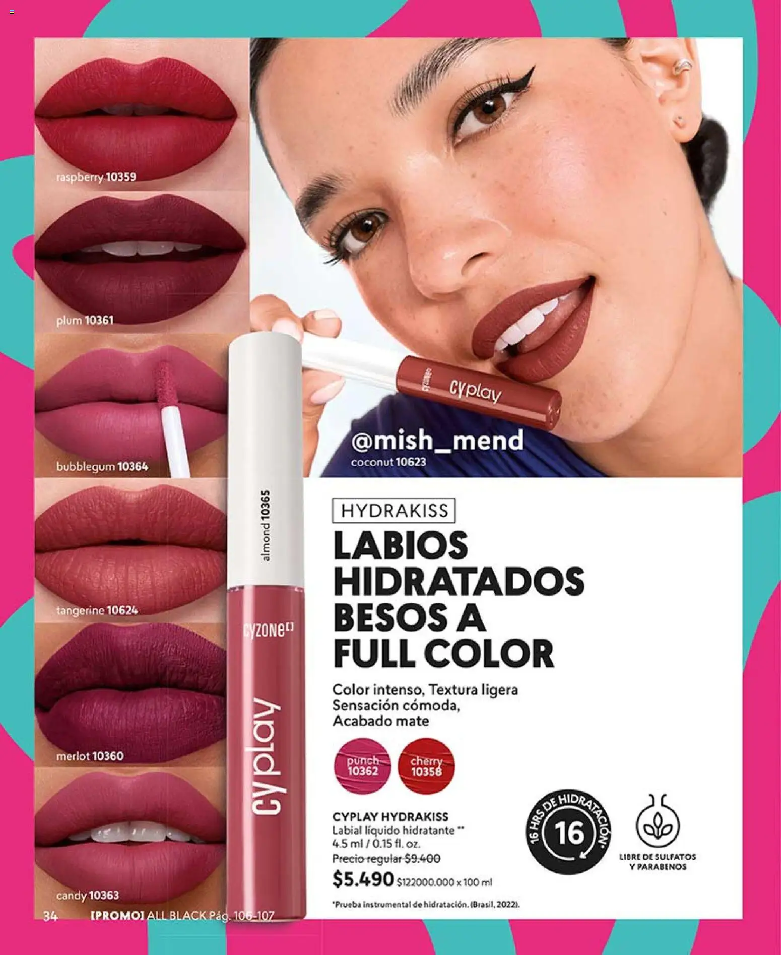Catálogo CyZone Campaña 6 │ válido desde el 31.03.2026 | Página: 34 | Productos: Mate, Labial
