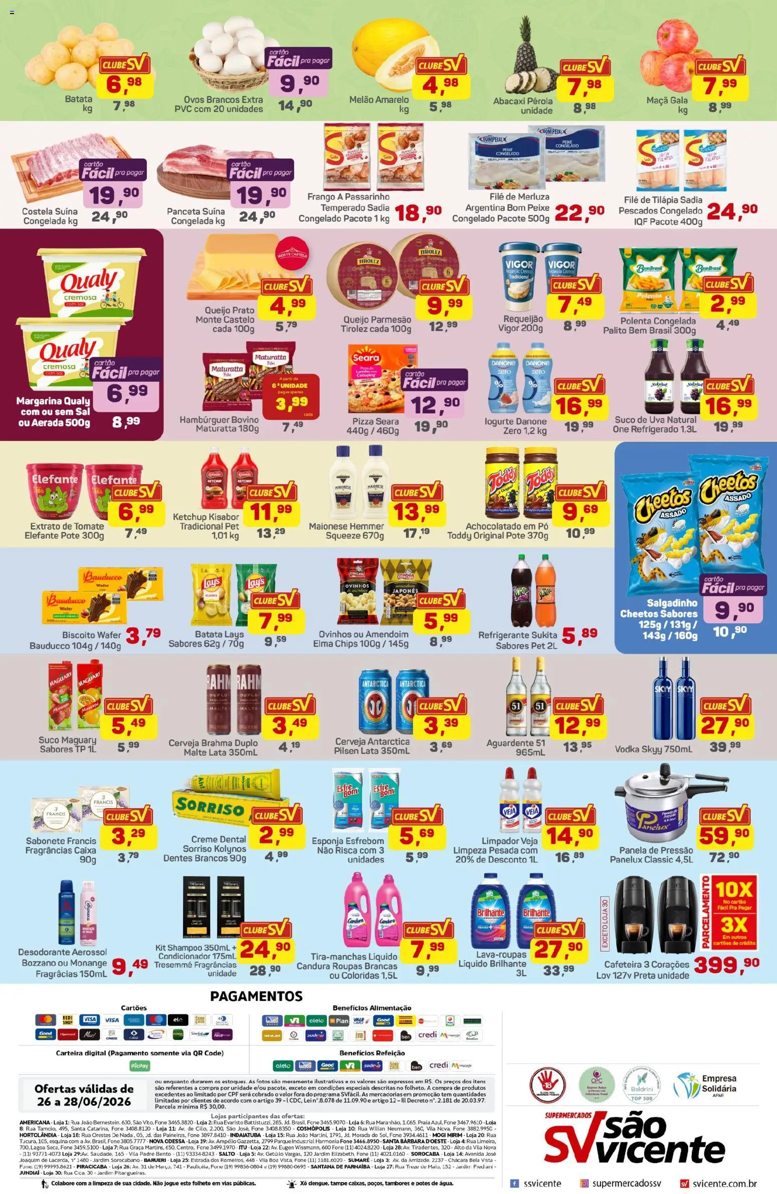 Supermercados São Vicente Folheto - válido de 26/06/2026 | Página: 2 | Produtos: Ovos, Roupas, Creme, Sabonete