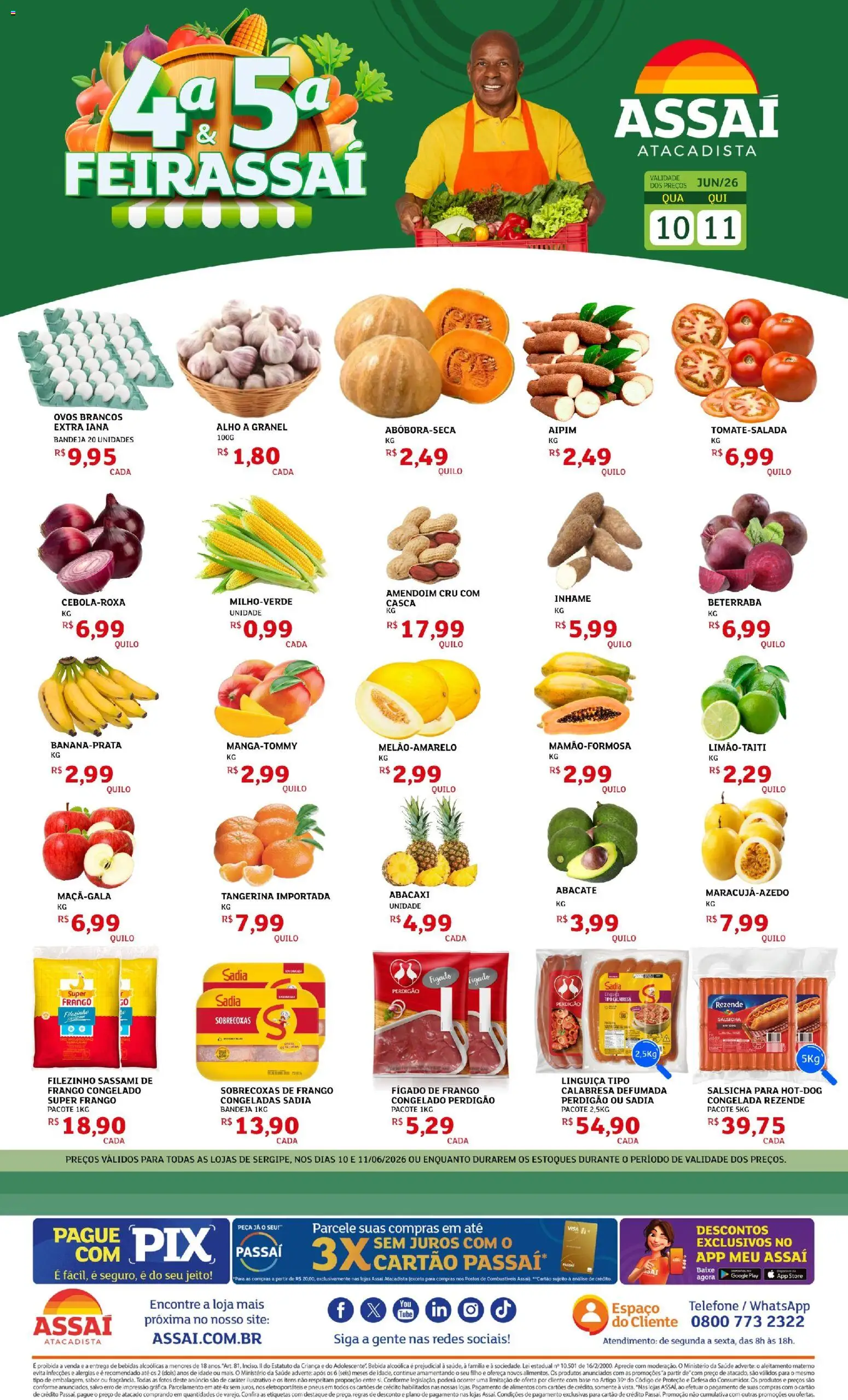 Assaí Atacadista Folheto - válido de 10.06.2026 | Página: 1 | Produtos: Alho, Ovos, Pneus, Base