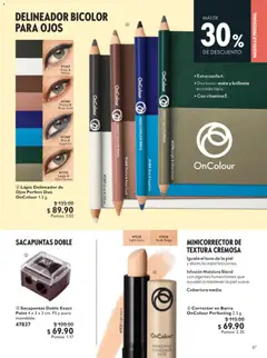 Vista previa de Oriflame campaña 10 2026, nuevo folleto de la tienda, válido en México a partir del 11/07/2026 | Página: 87 | Productos: Sacapuntas, Barra, Mate, Maquillaje