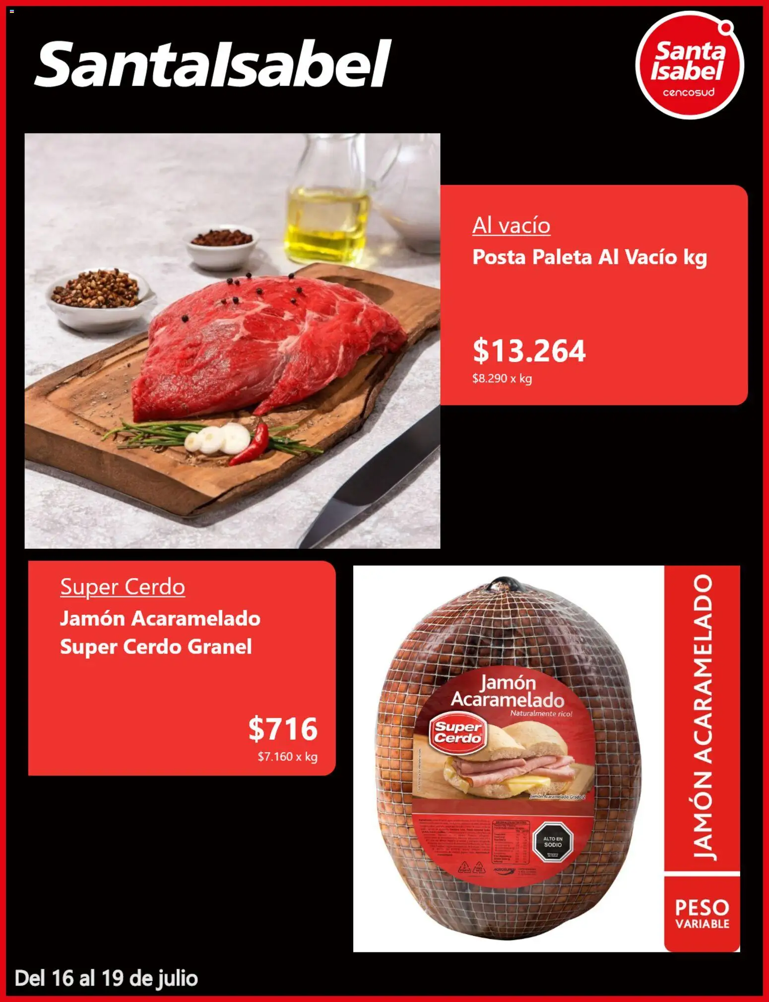 Santa Isabel Ofertas │ válido desde el 15.07.2026 | Página: 5 | Productos: Peso, Jamón, Cerdo