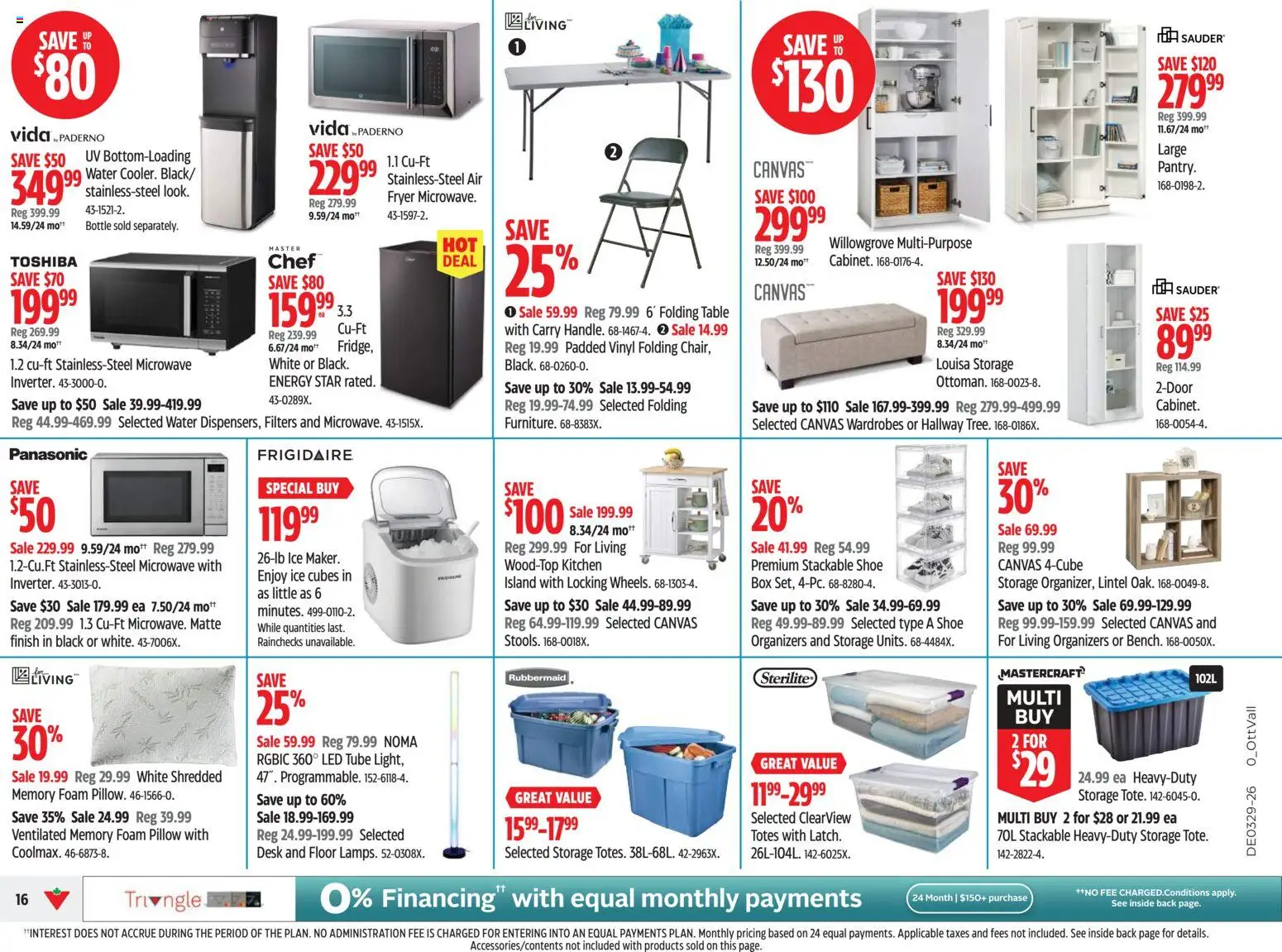 Canadian Tire flyer valid from Jul 16, 2026 | Page: 16 | Products: Water, Foam, Pillow, Ice