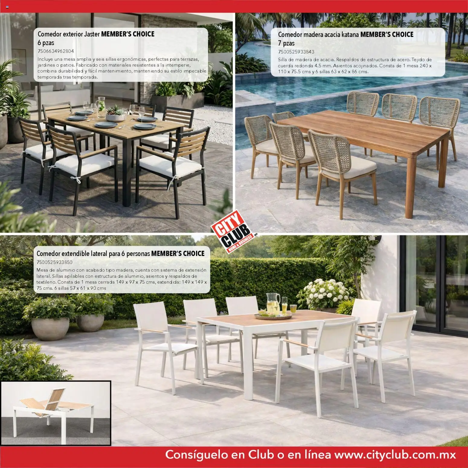Nuevas ofertas de City Club válidas en toda la República Mexicana desde el 13.03.2026. ¡Encuentra las mejores ofertas en City Club Catálogo de muebles! | Página: 4 | Productos: Cuerda, Extensión, Silla, Mesa