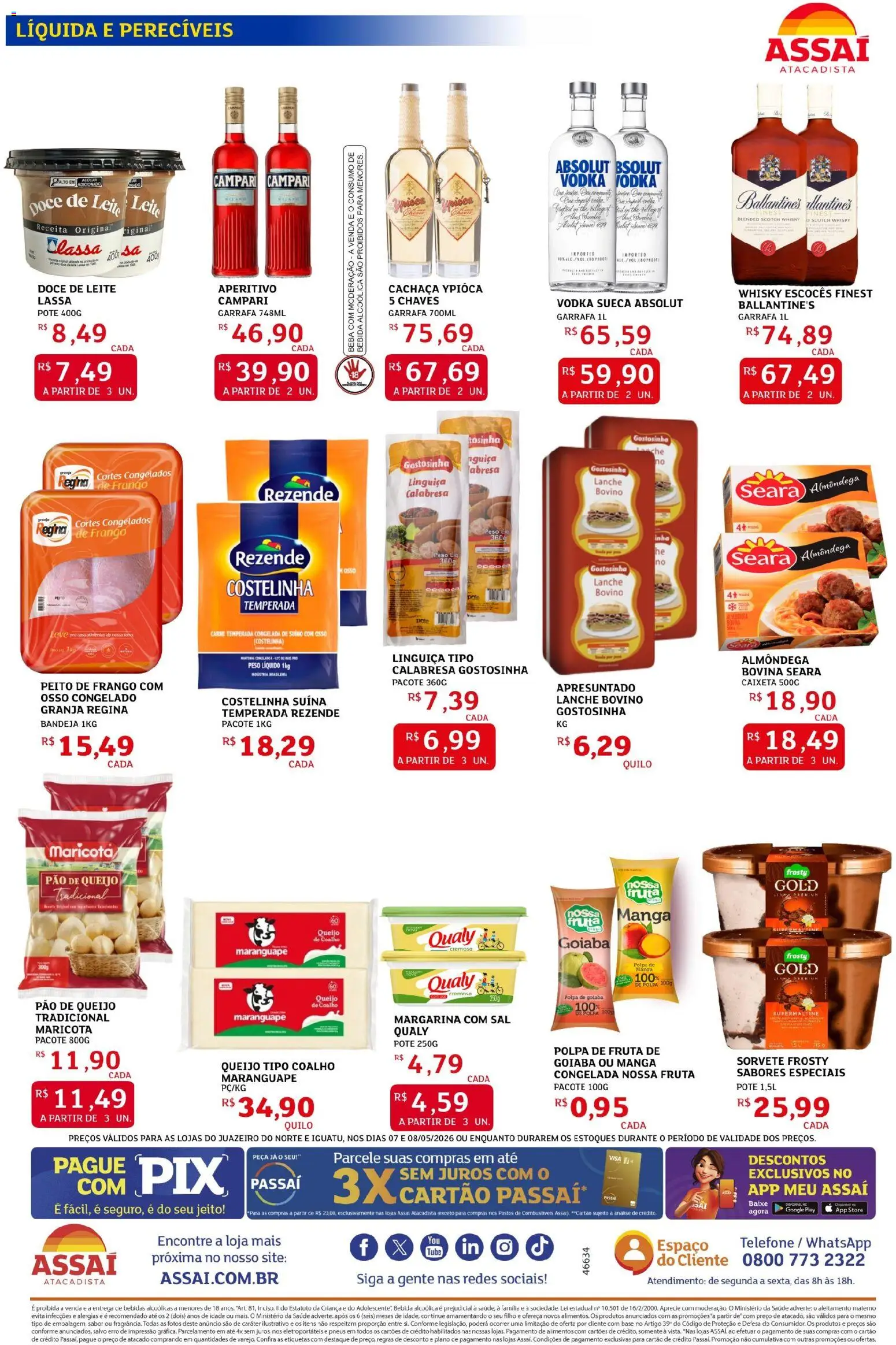 Assaí Atacadista Folheto - válido de 07.05.2026 | Página: 2 | Produtos: Goiaba, Vodka, Bandeja, Campari