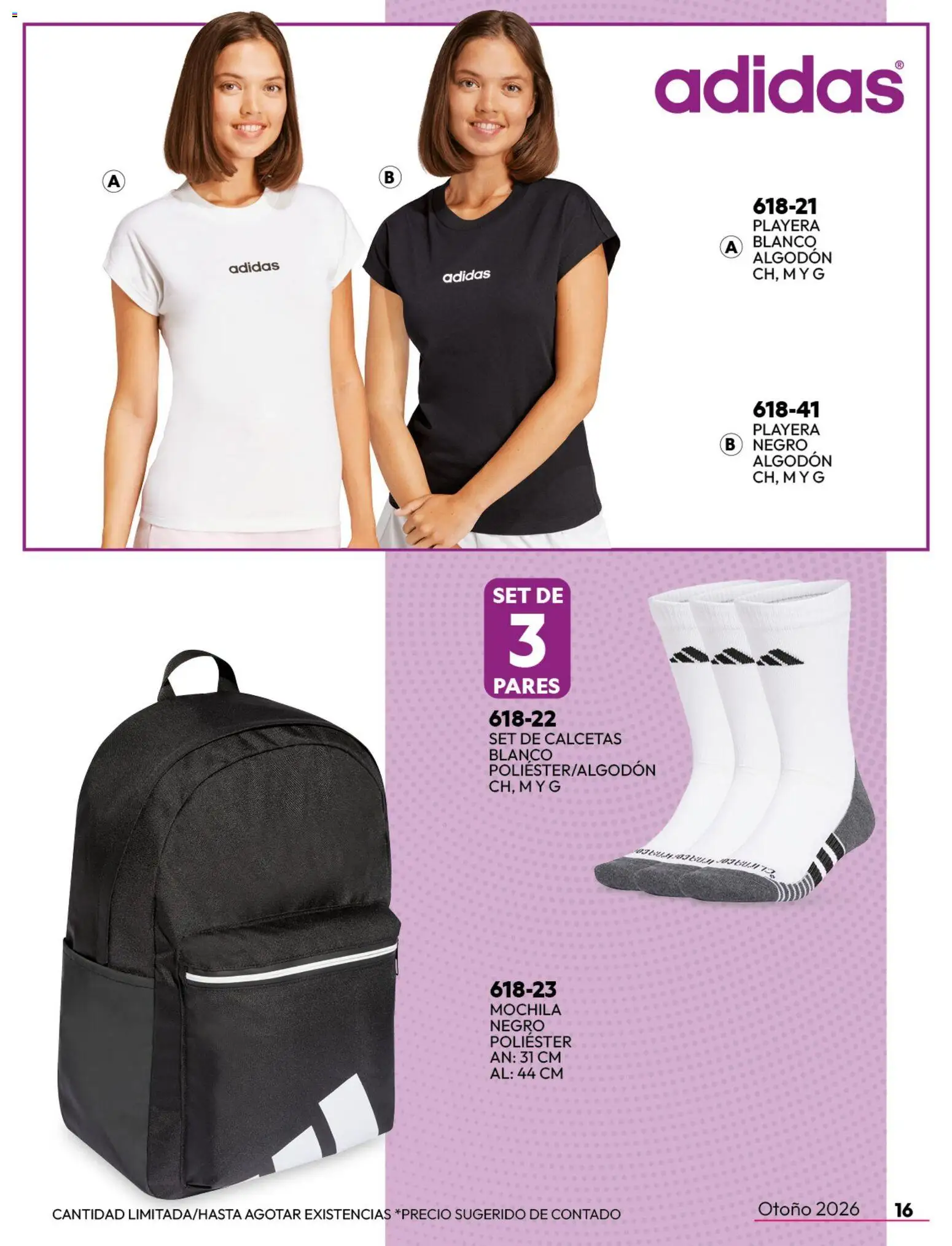 Nuevas ofertas de Cklass válidas en toda la República Mexicana desde el 08/07/2026. ¡Encuentra las mejores ofertas en Cklass catálogo Sportbrands dama! | Página: 17 | Productos: Calcetas, Mochila, Algodón, Playera