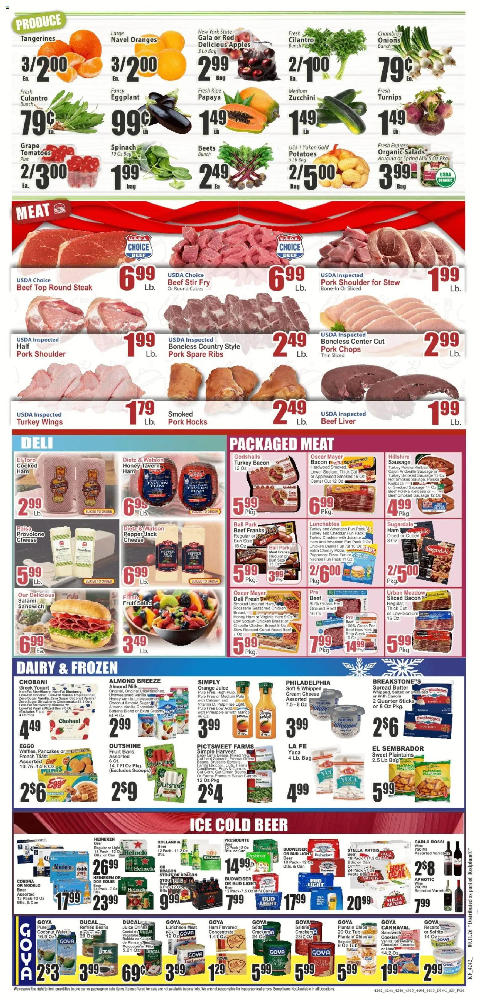 Key Food Weekly Ad - valid from 09/11/2026 | Page: 4 | Products: Pork shoulder, Pizza, Eggplant, Coconut