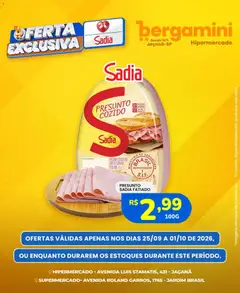 Supermercado Bergamini ofertas Sadia e a Perdigão - Pré-Visualização do folheto da loja Supermercado Bergamini, válido de 25/09/2026