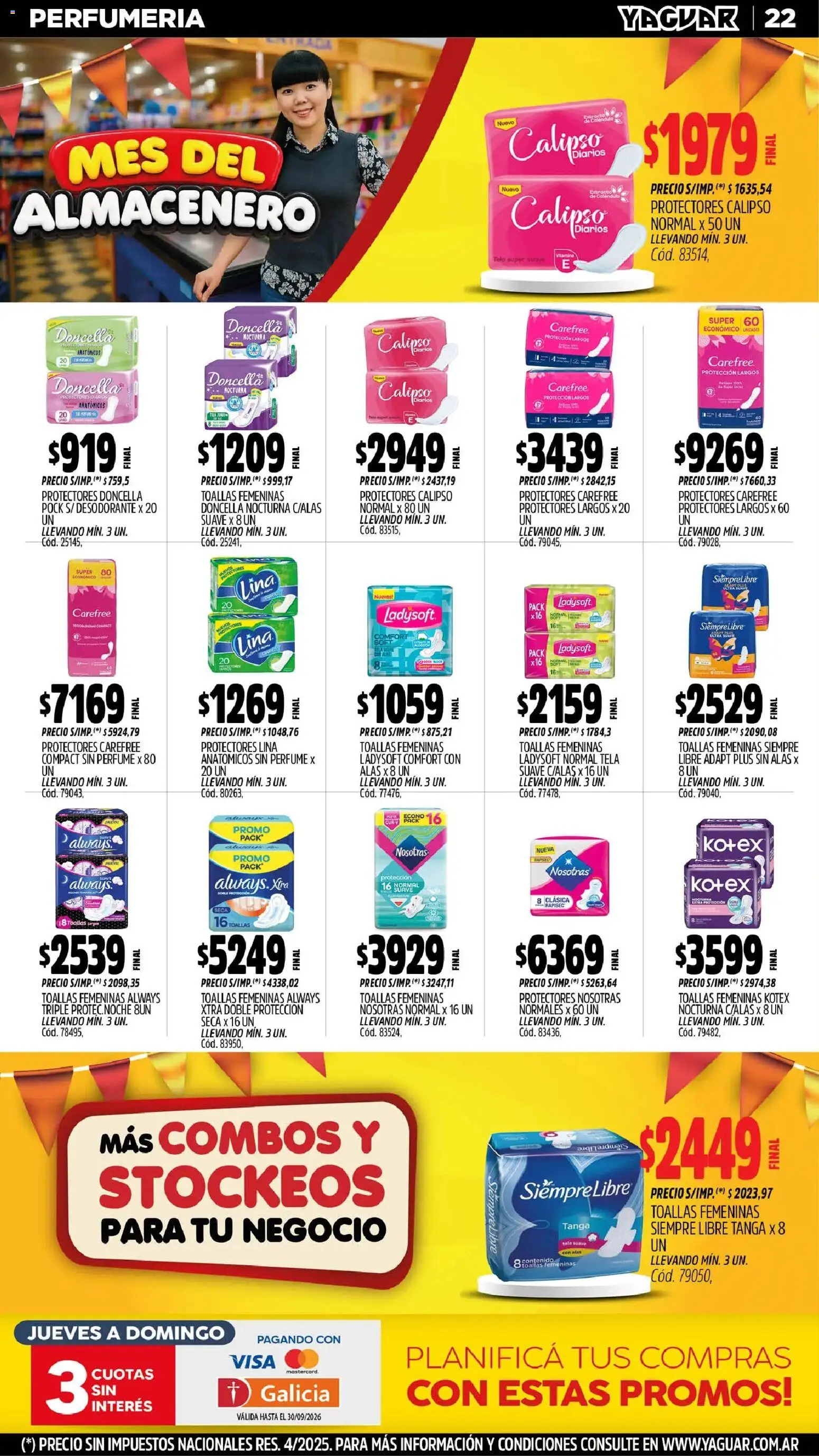Yaguar - Oferta Semanal Parque Chacabuco │ válido desde el 31/08/2026 | Página: 22 | Productos: Diarios, Desodorante, Huevos, Protectores diarios