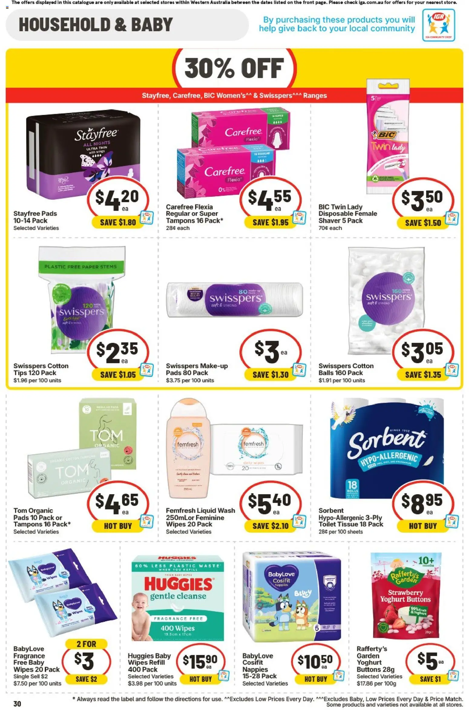 IGA catalogue - valid from 12/08/2026 | Page: 31 | Products: Yoghurt, Makeup, Nappies, Tampons