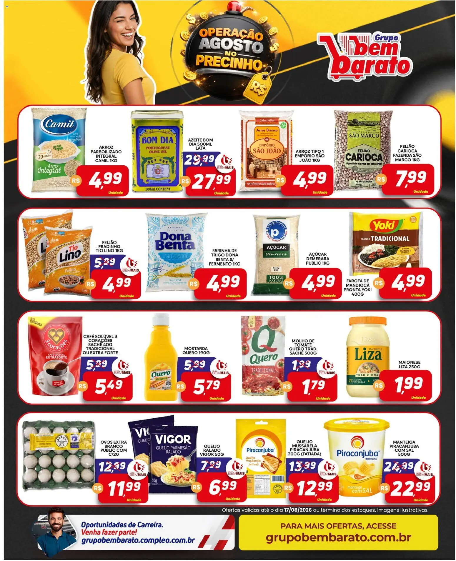 Supermercado Bem Barato Folheto - válido de 11/08/2026 | Página: 2 | Produtos: Tomate, Manteiga, Sal, Azeite