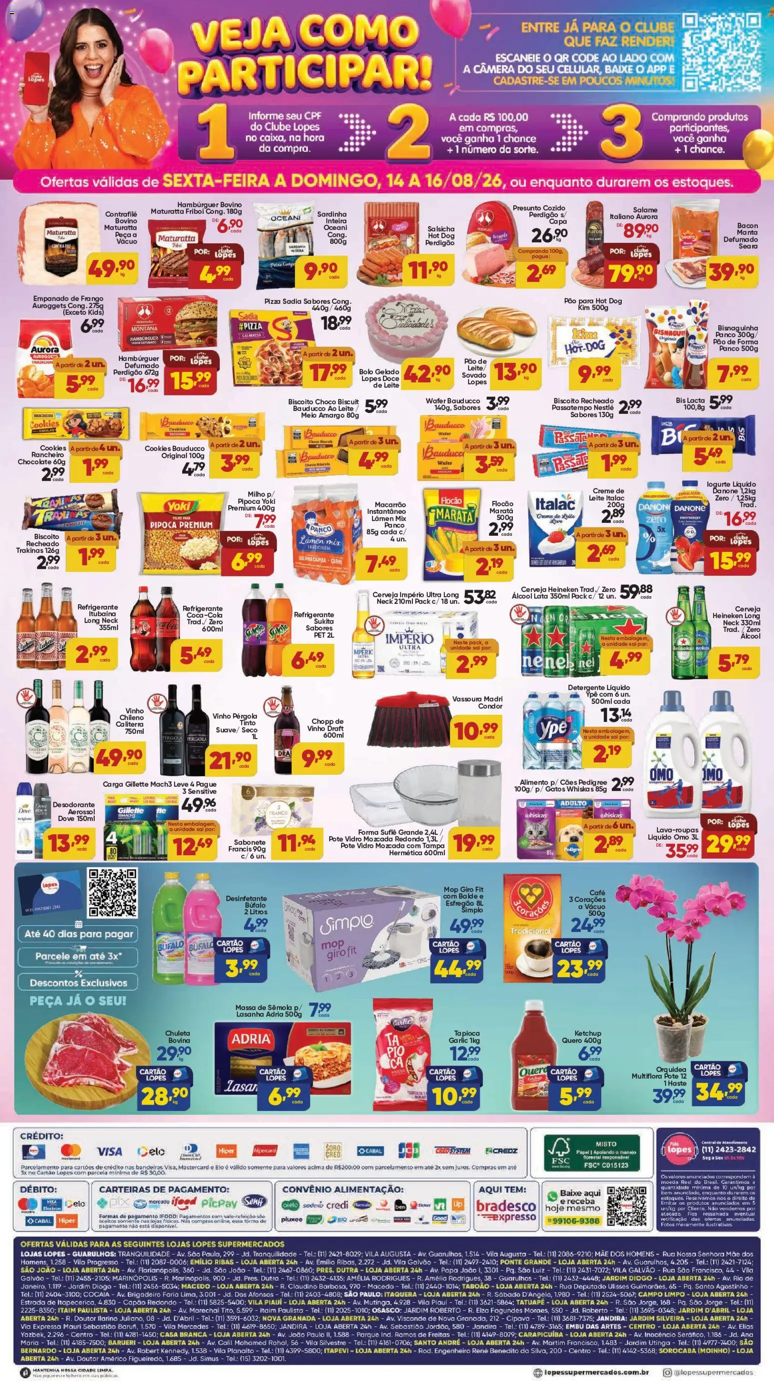 Lopes Supermercados Folheto - válido de 14/08/2026 | Página: 2 | Produtos: Orquídea, Leite, Biscoito recheado, Câmera