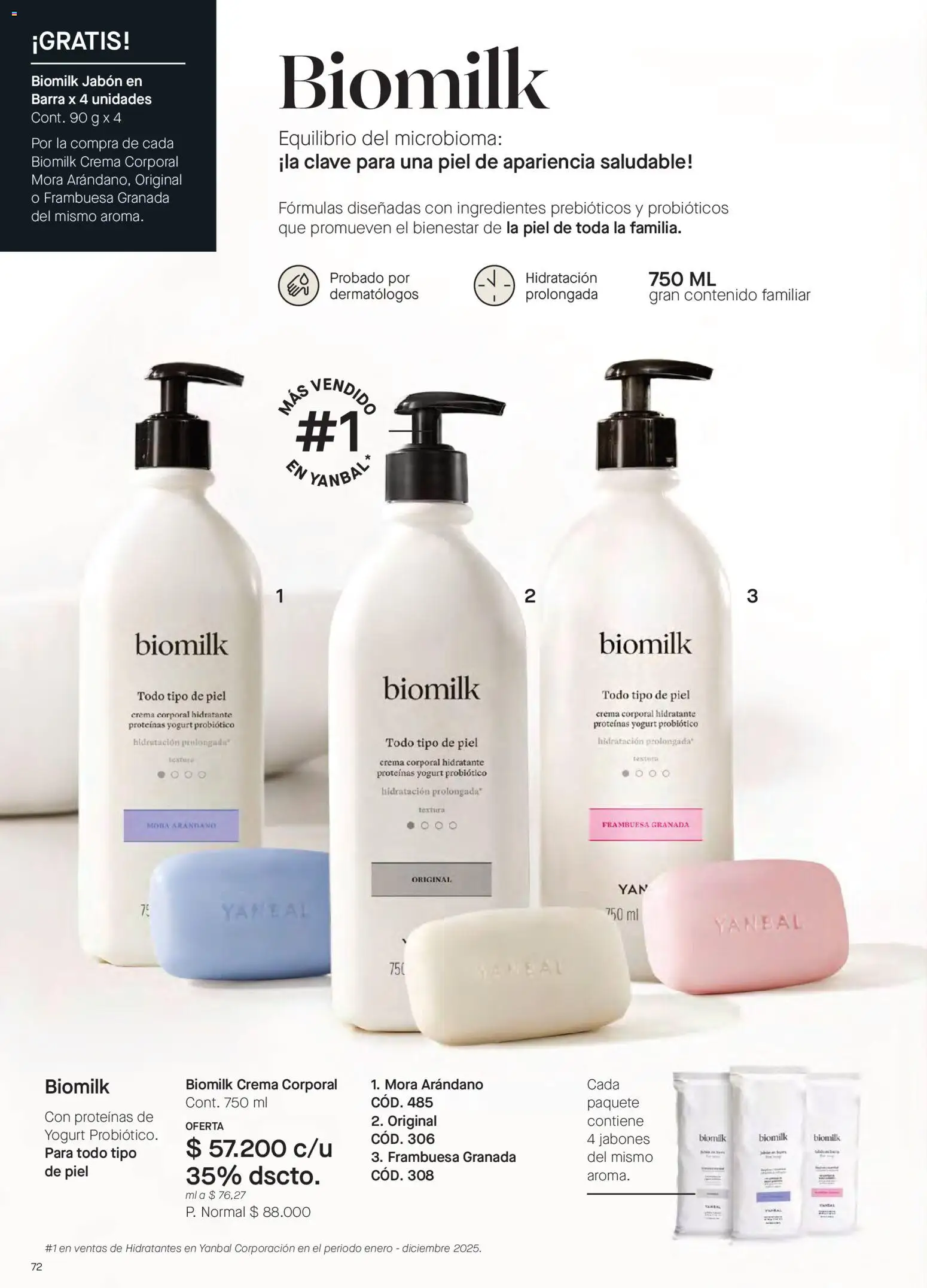 Yanbal revista - valida desde el 23.05.2026 | Página: 72 | Productos: Crema, Mora, Yogurt, Jabón