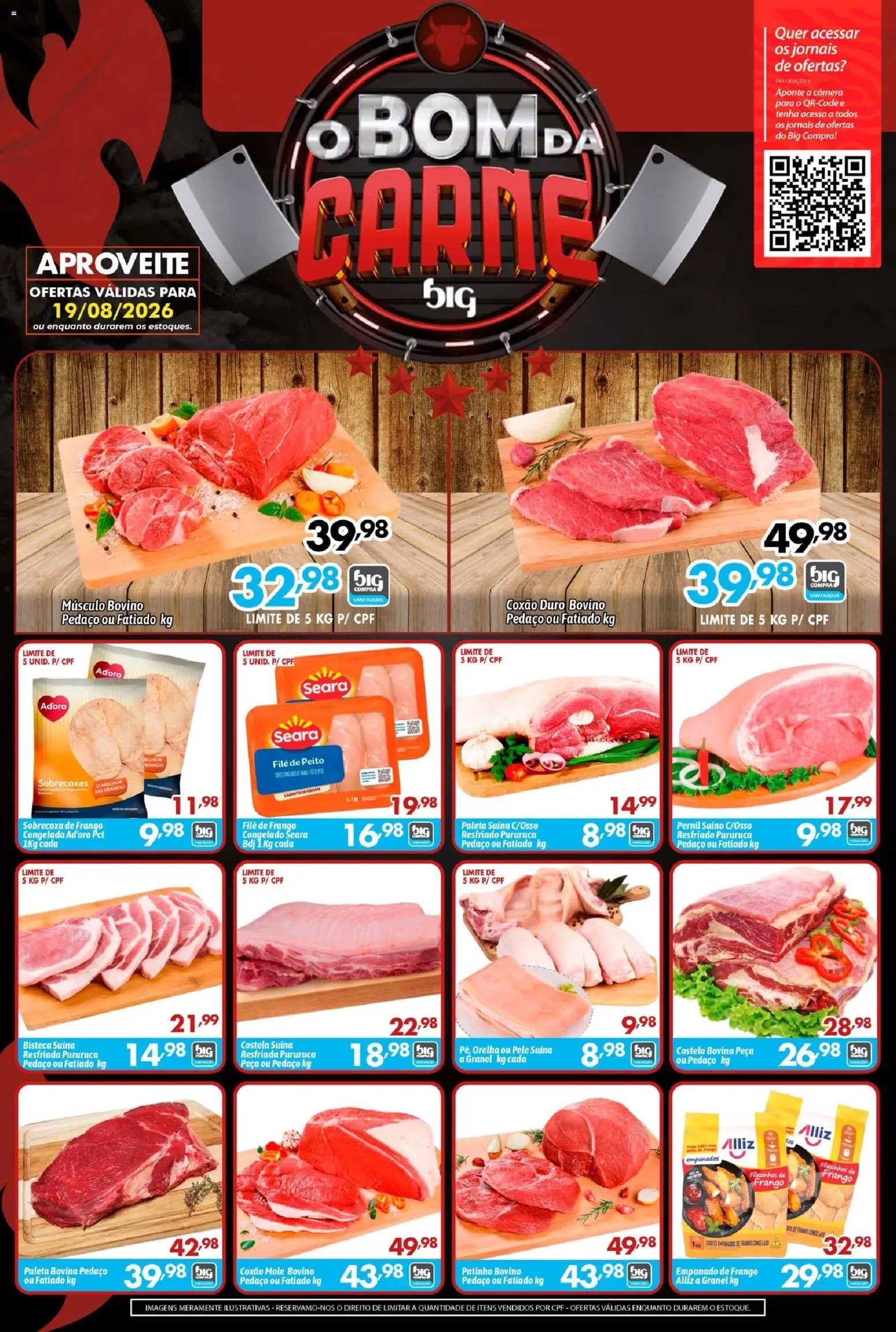 Big Compra Folheto - válido de 19/08/2026 | Página: 1 | Produtos: Sobrecoxa de frango, Pernil, Pernil suíno, Câmera