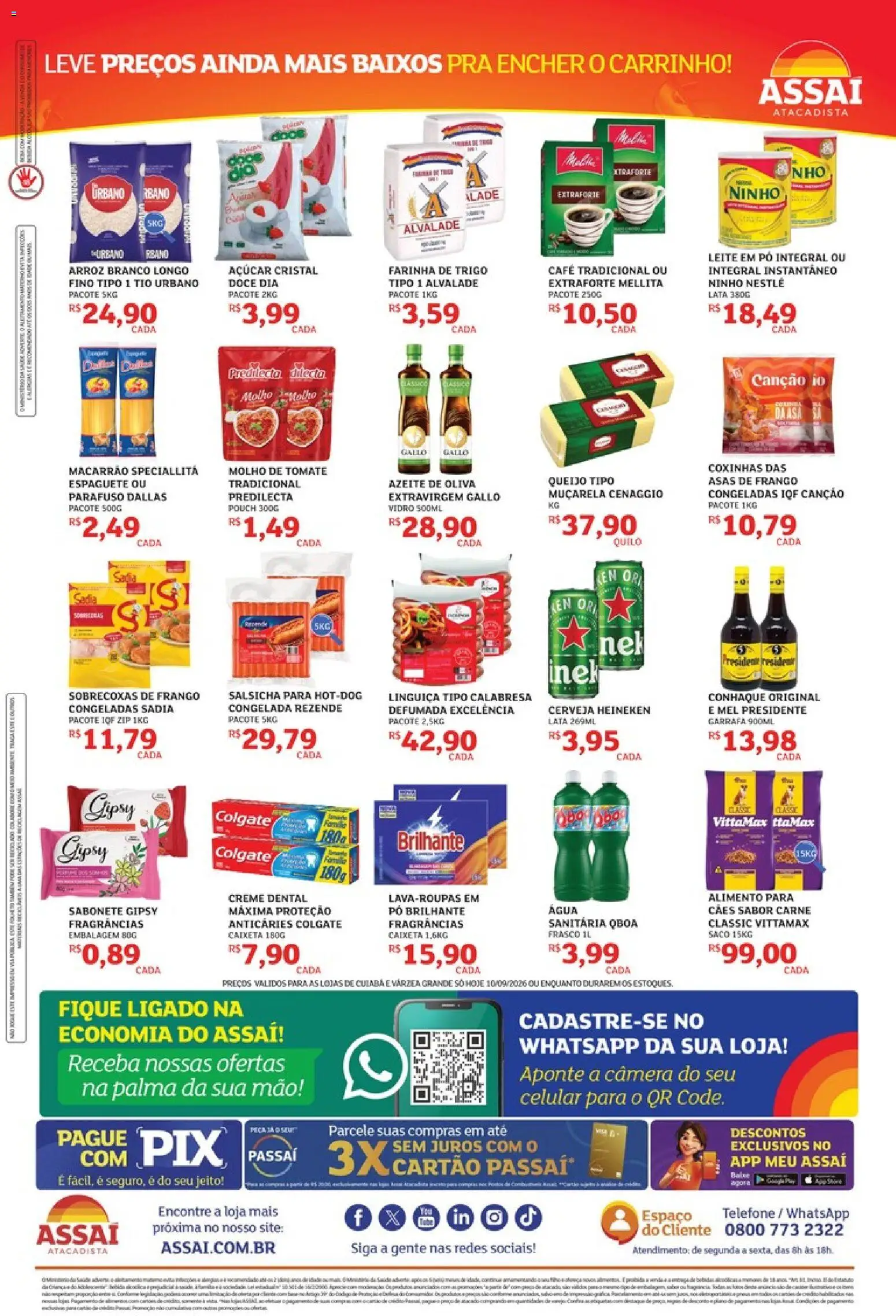 Assaí Atacadista Folheto - válido de 10/09/2026 | Página: 2 | Produtos: Cerveja Heineken, Sabonete, Câmera, Açúcar cristal