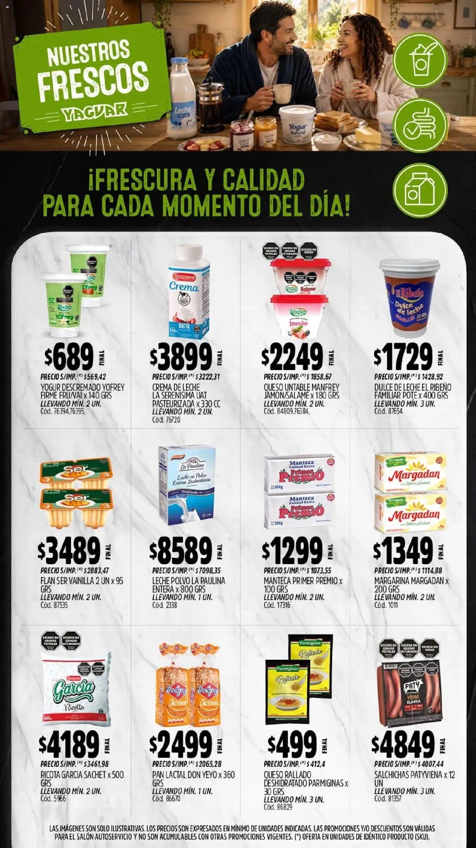 Yaguar - Oferta Semanal Chaco │ válido desde el 03/08/2026 | Página: 9 | Productos: Crema de leche, Manteca, Queso, Pan