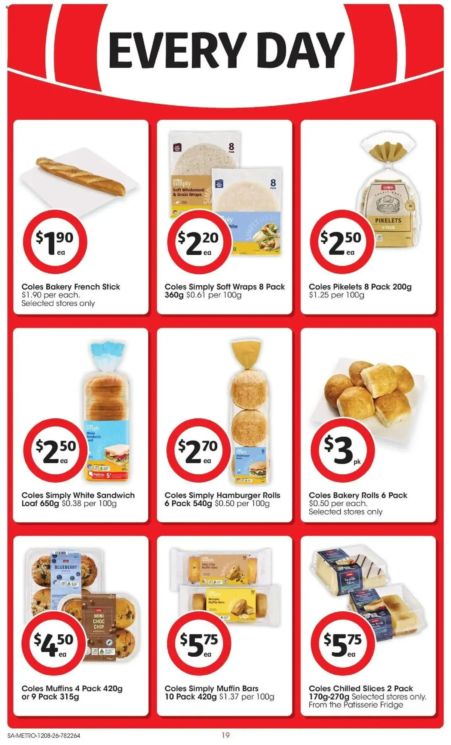 Coles catalogue - valid from 12/08/2026 | Page: 19 | Products: Bread, Dessert, Muffins, Vanilla