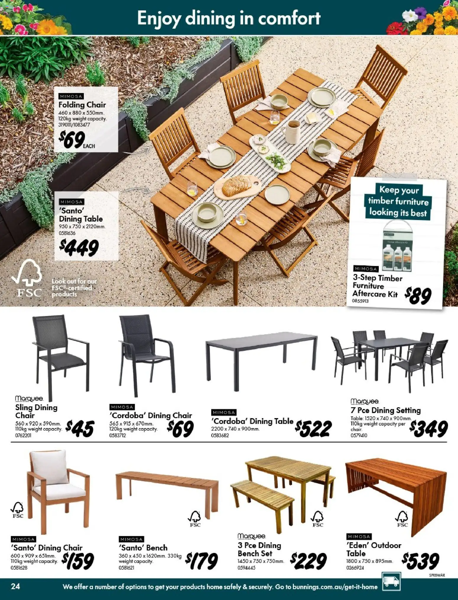Bunnings Warehouse catalogue - valid from 09/09/2026 | Page: 24 | Products: Chair, Dining chair, Weight, Bench
